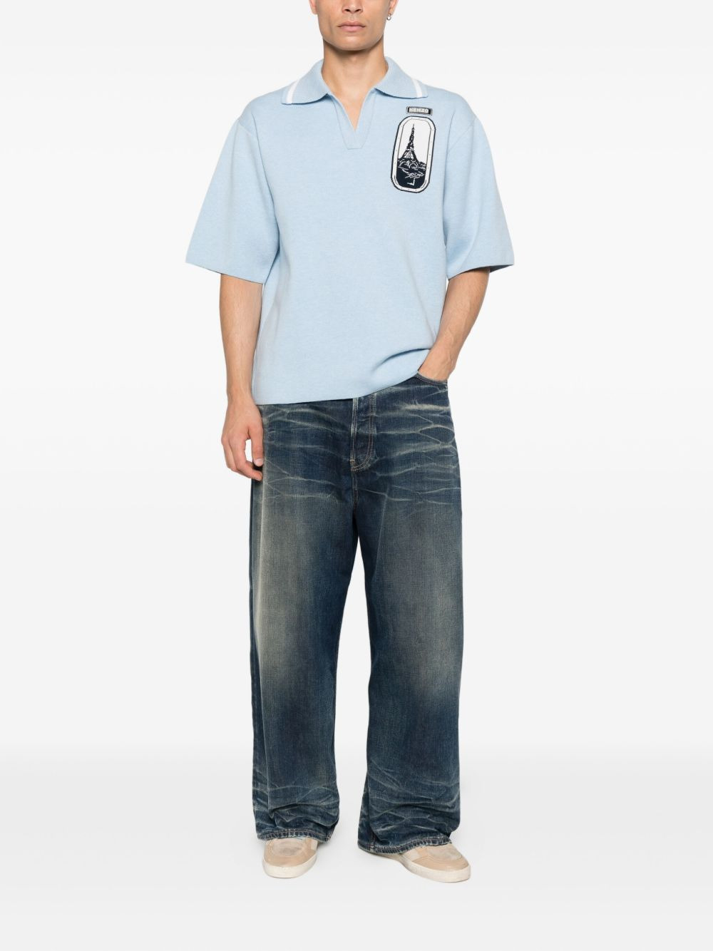 patch polo shirt - 2