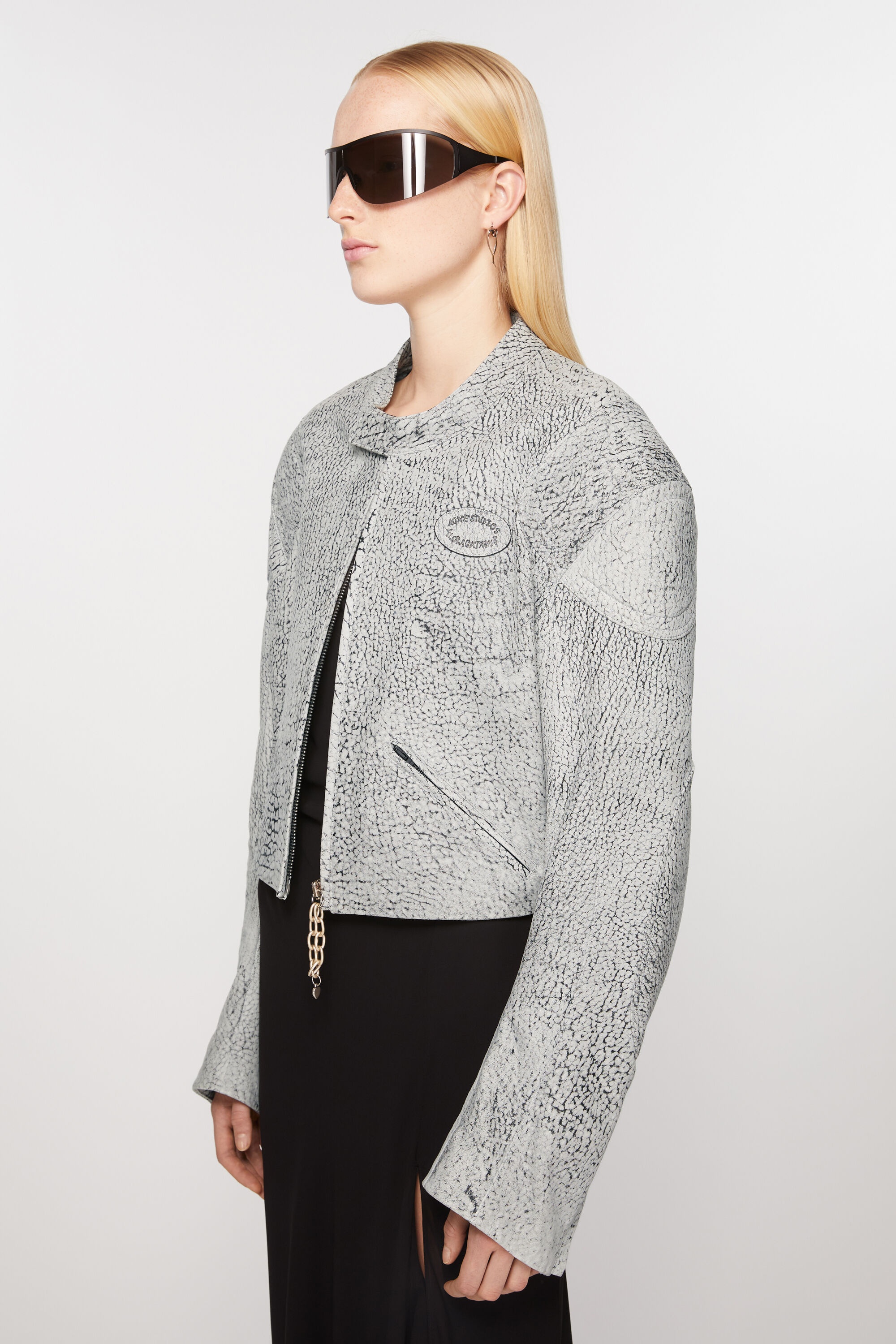 Leather jacket - Grey/black - 3