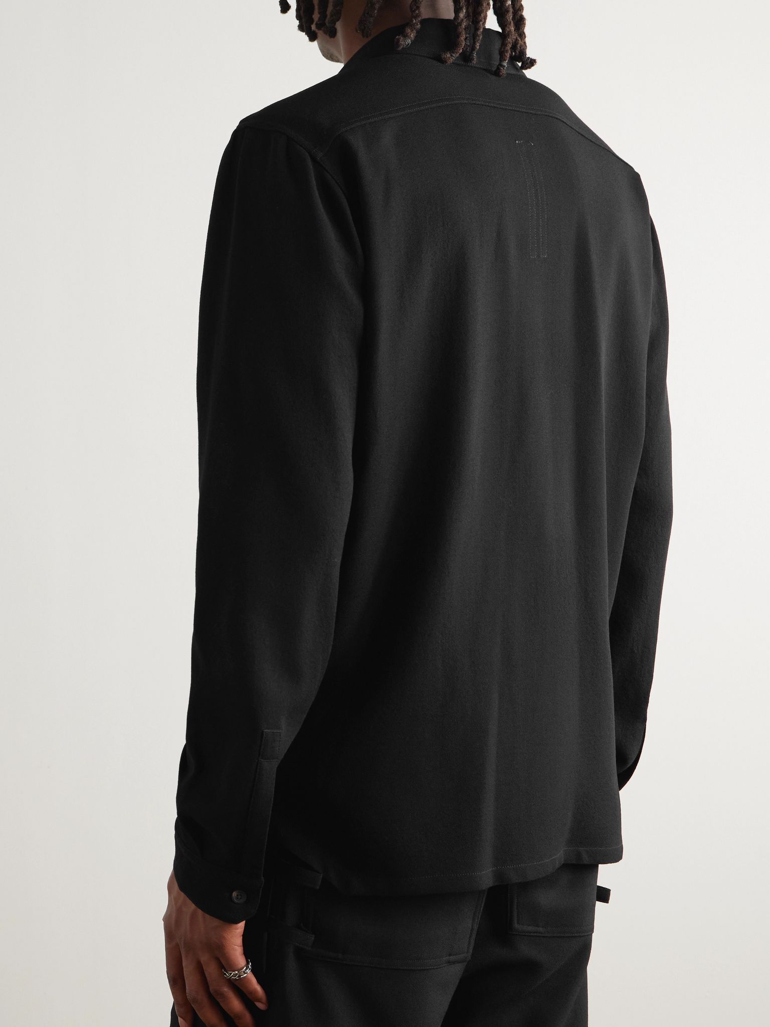 Wool-Crepe Shirt Black - 4