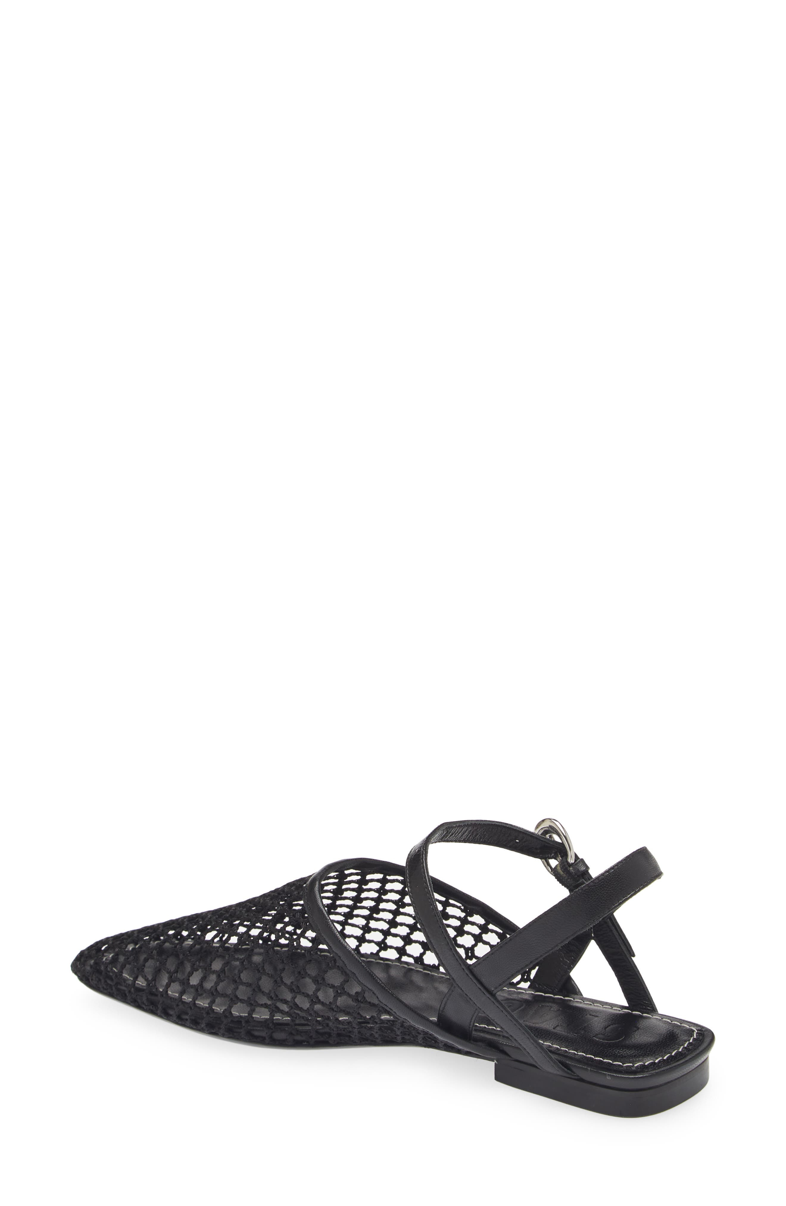 STAUD Rete Slingback Flat in Black Netting at Nordstrom - 2