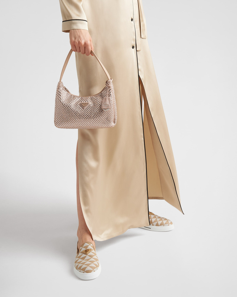 Prada Embroidered fabric slip-on shoes outlook