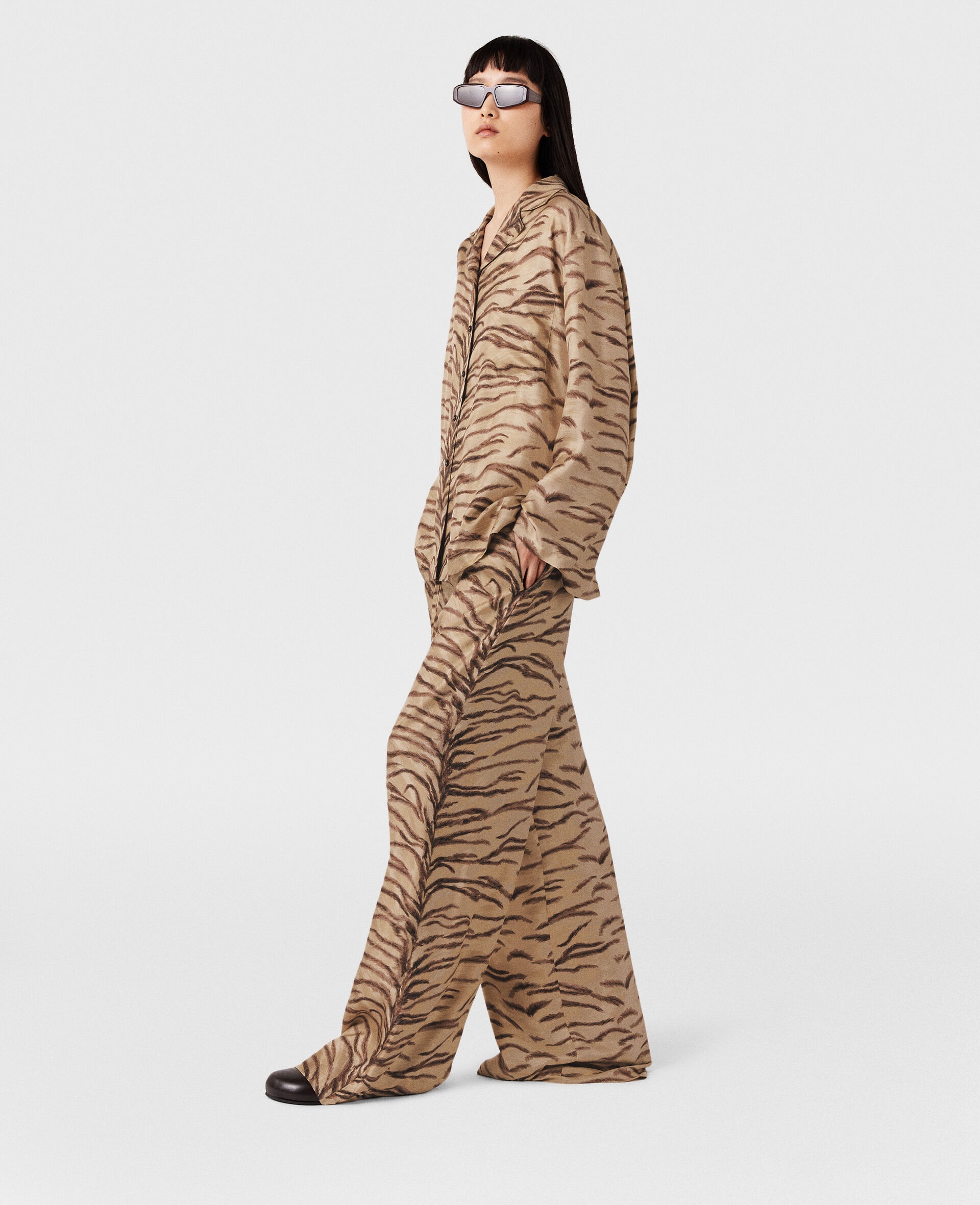 Tiger Print High-Rise Wide-Leg Pants - 3