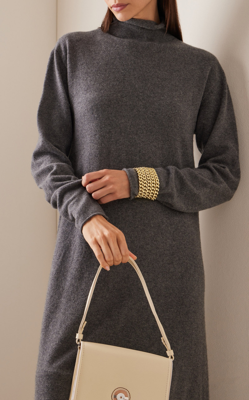 Jil Sander Wool Maxi Sweater Dress grey outlook