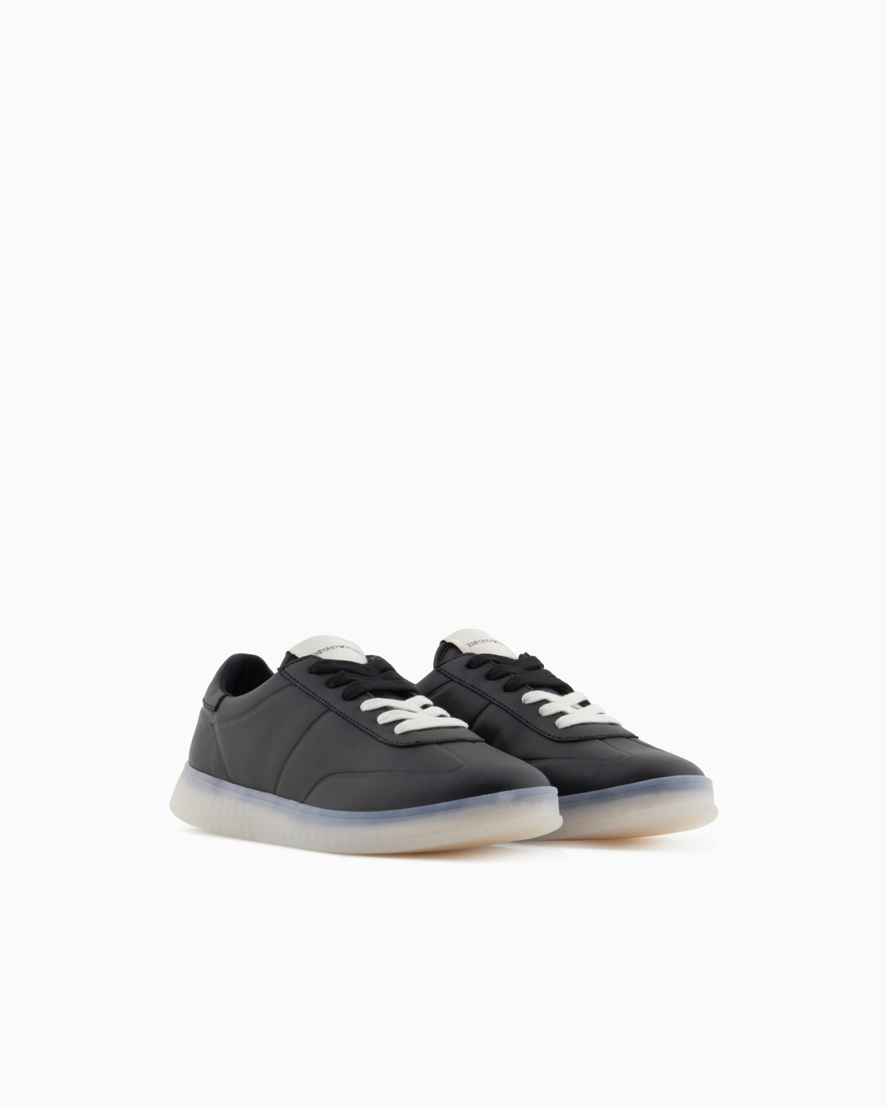 LEATHER SNEAKERS WITH SEMI-TRANSPARENT SOLE - 2