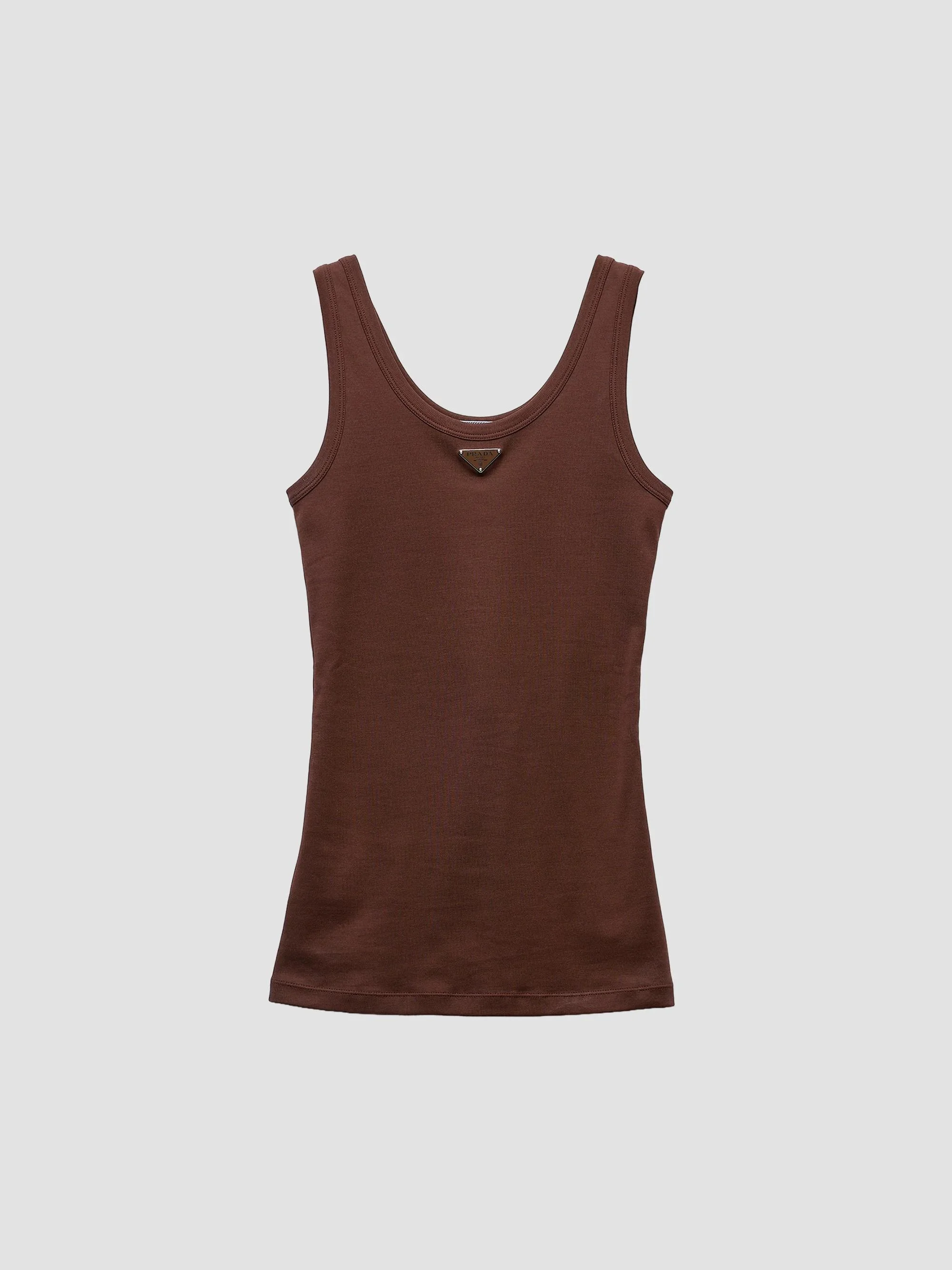 Women's Ribbed Knit Tank Top - Brown - 1