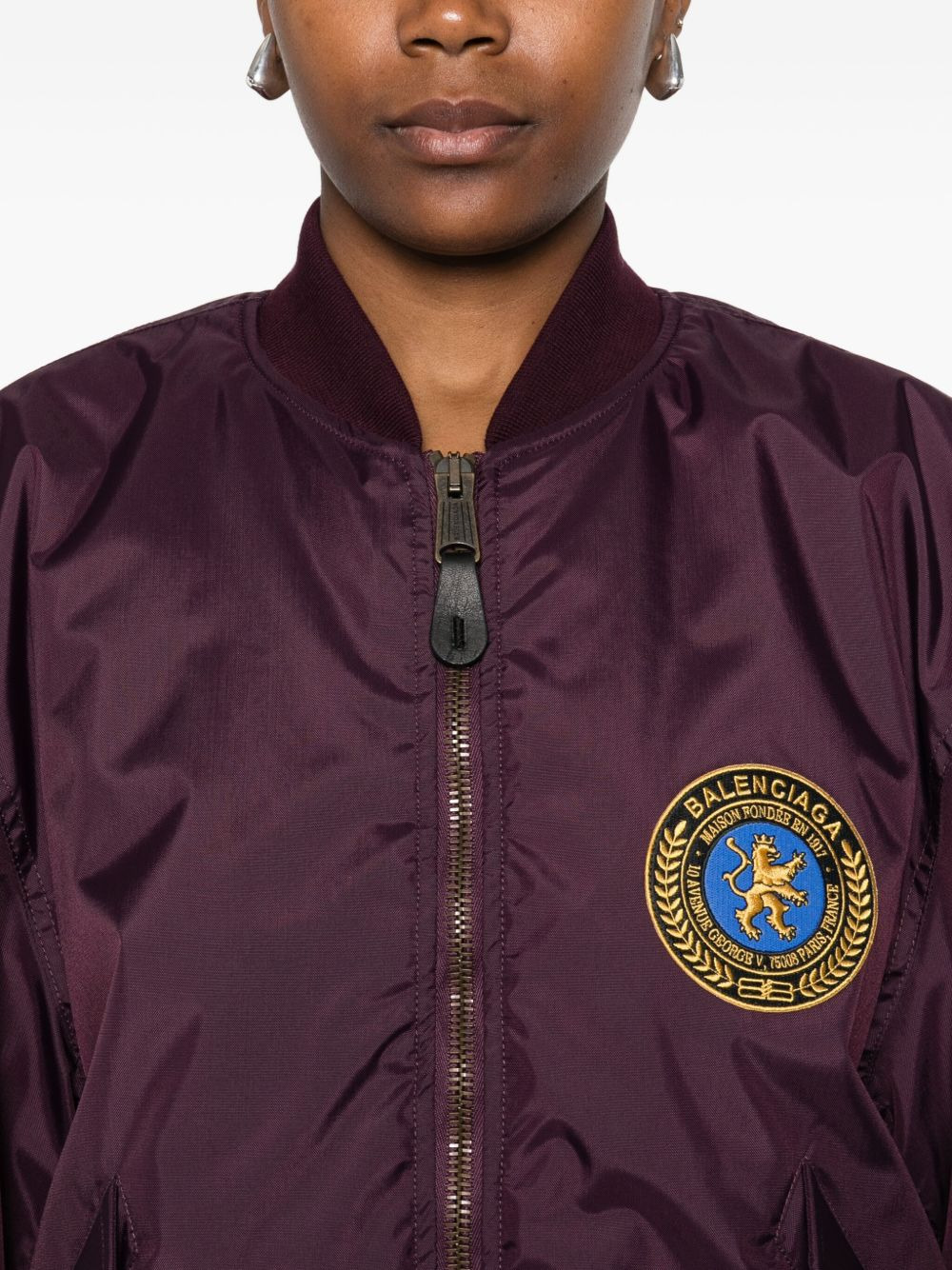logo-patch bomber jacket - 5