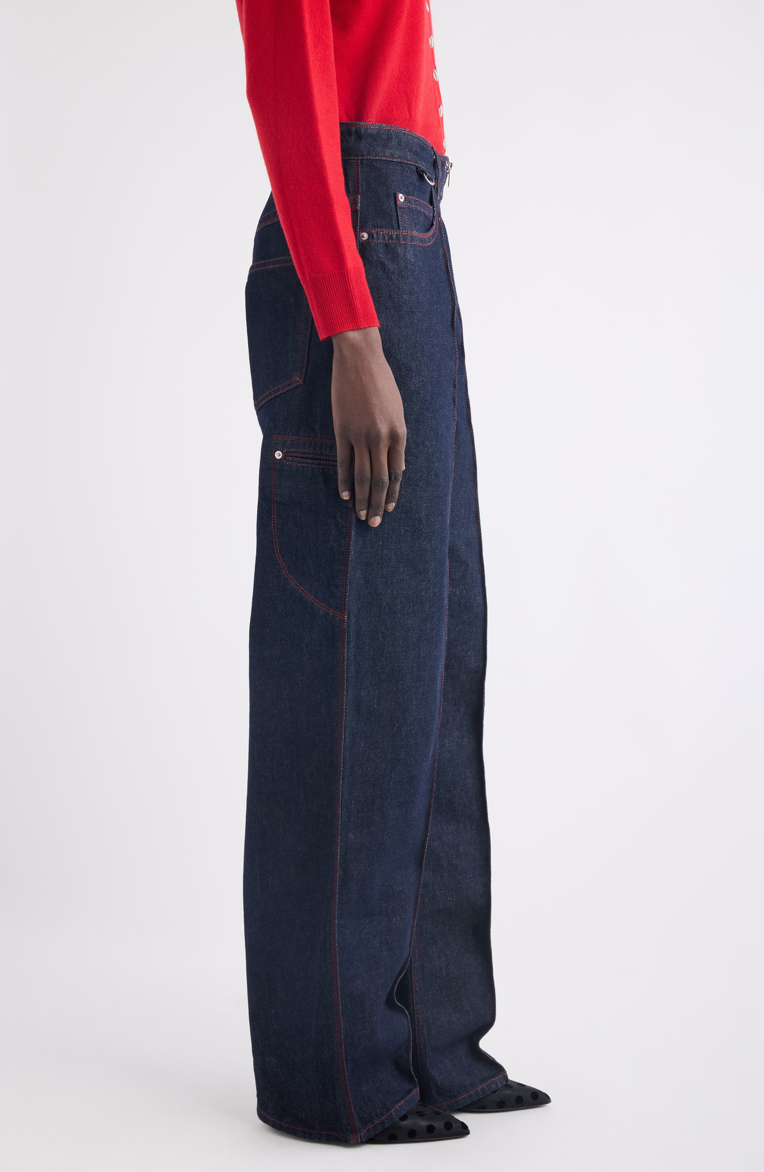 Isabel Marant Stely Flare Leg Jeans in Dark Midnight at Nordstrom - 4