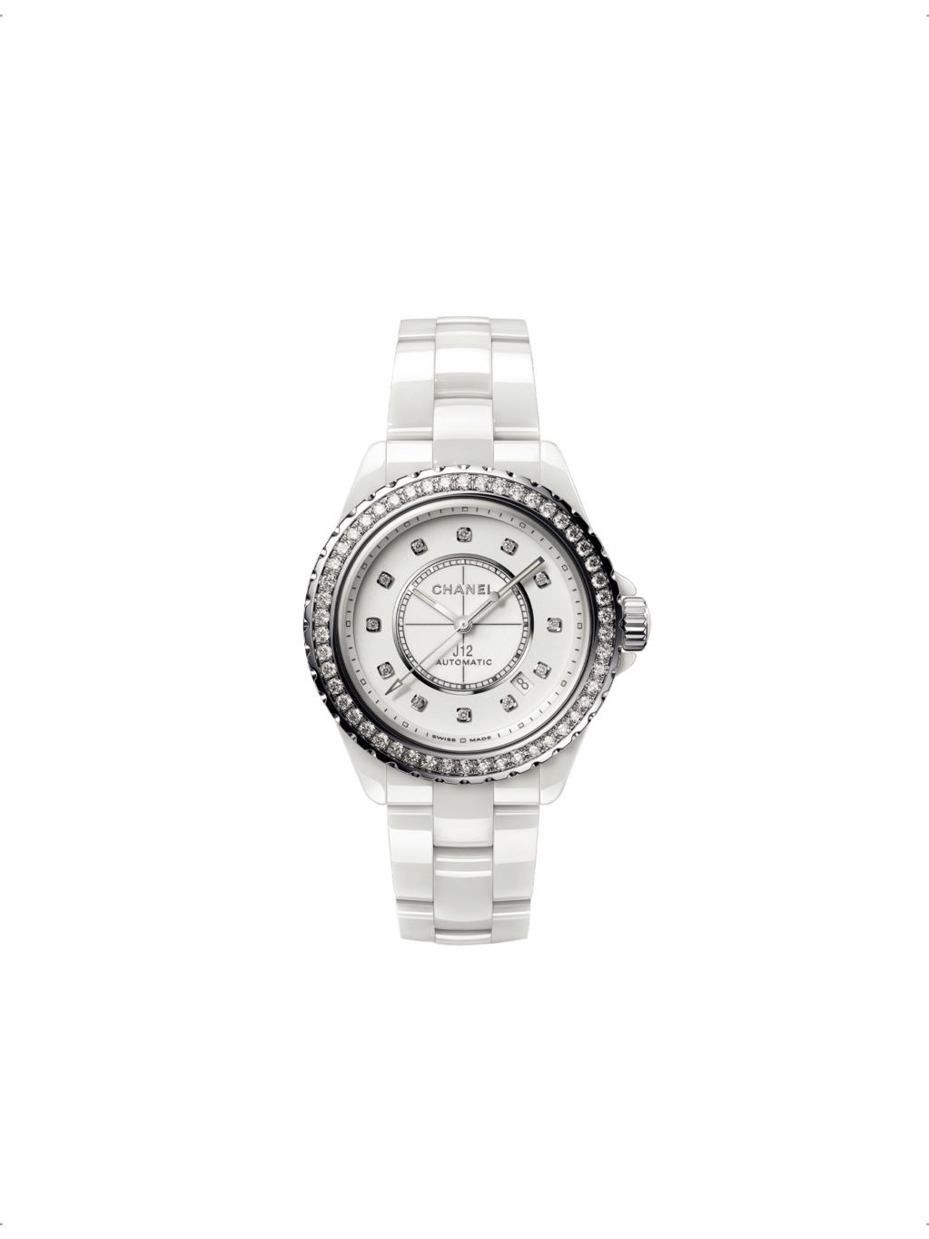 H7189 J12 ceramic, steel and 1.51ct diamond mechanical watch - 1