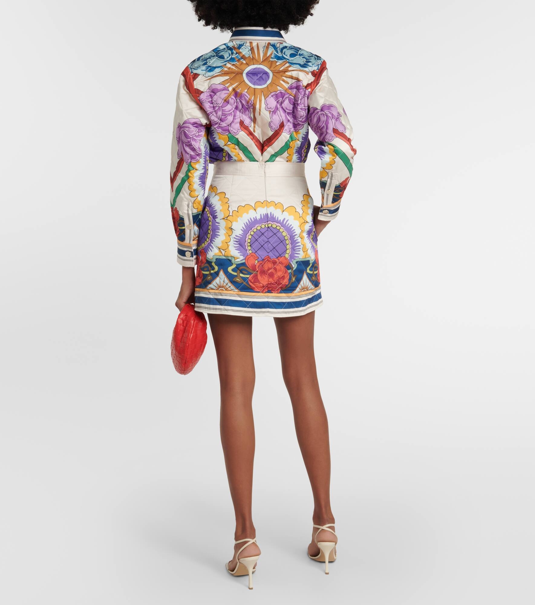 Edie printed quilted twill miniskirt - 3
