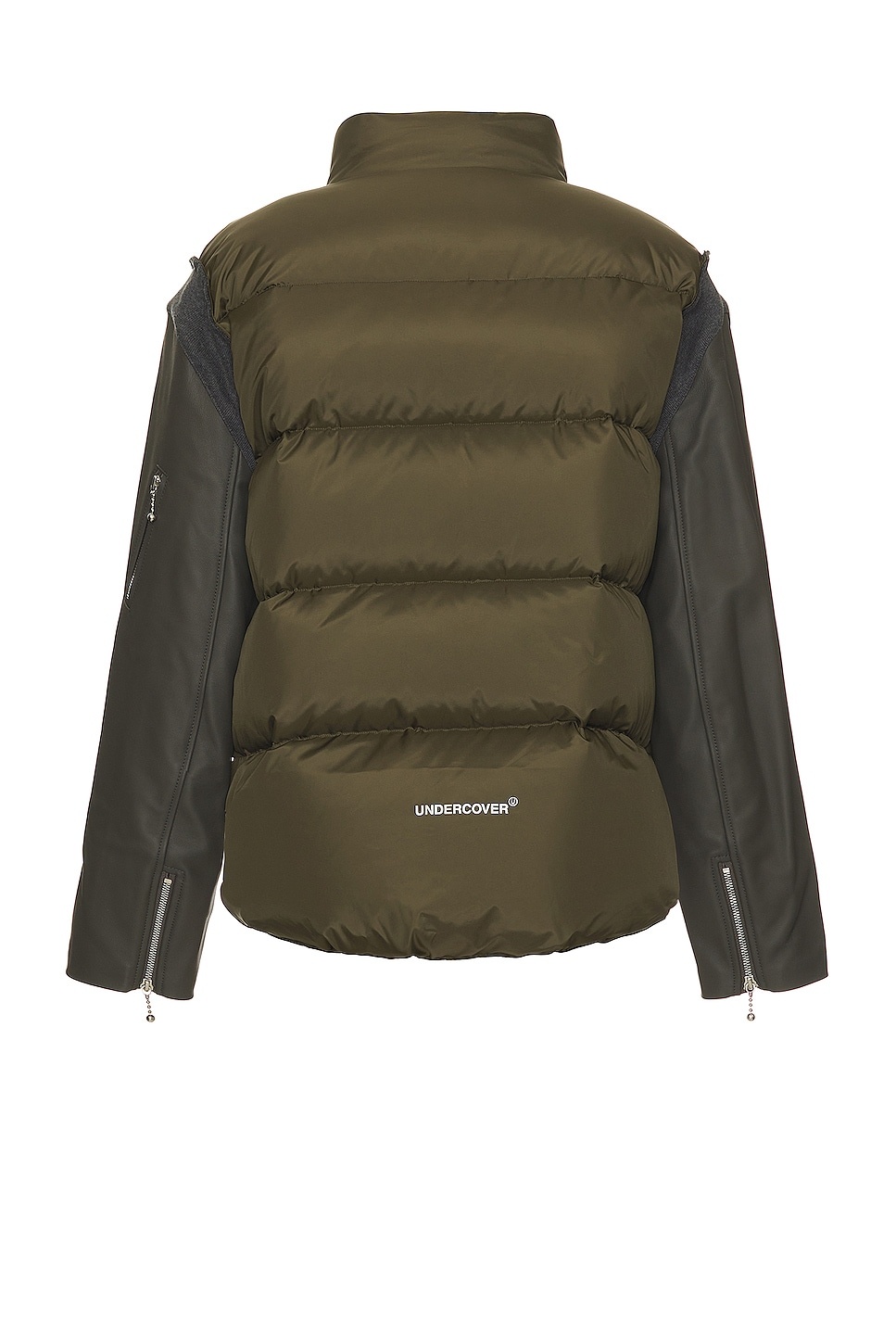 Leather Sleeve Puffer Blouson - 2