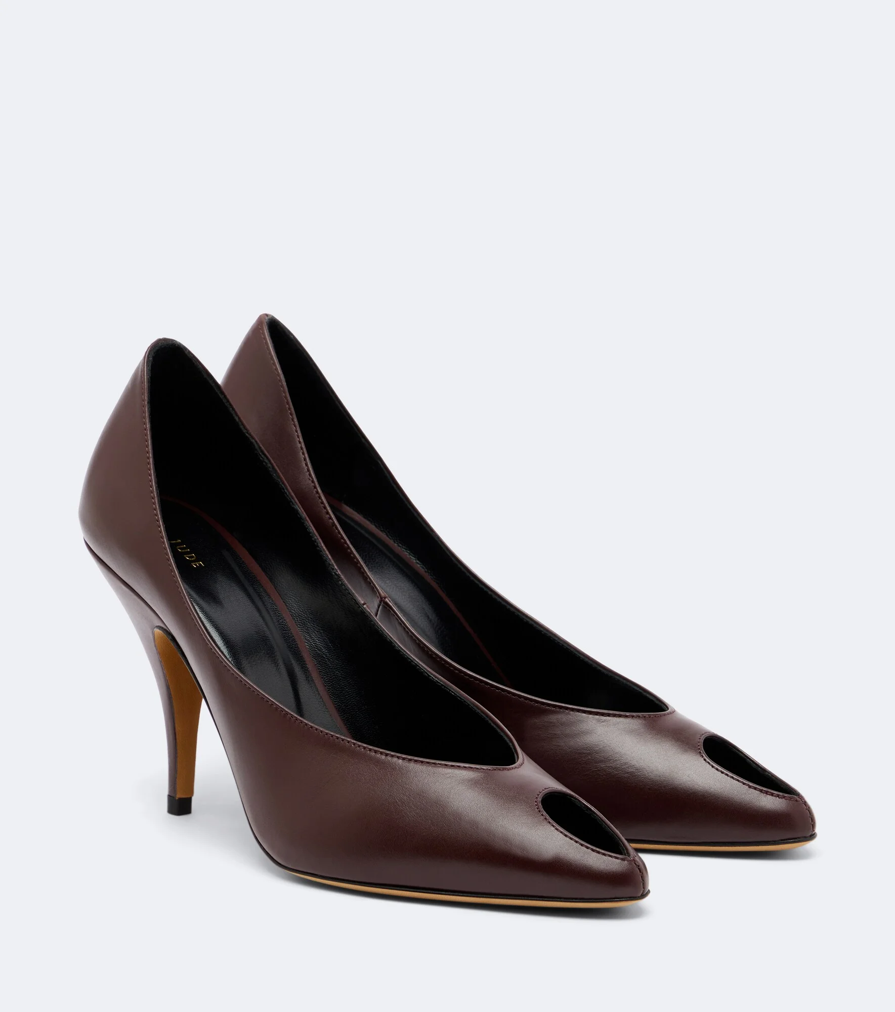Icon leather peep-toe pumps - 1