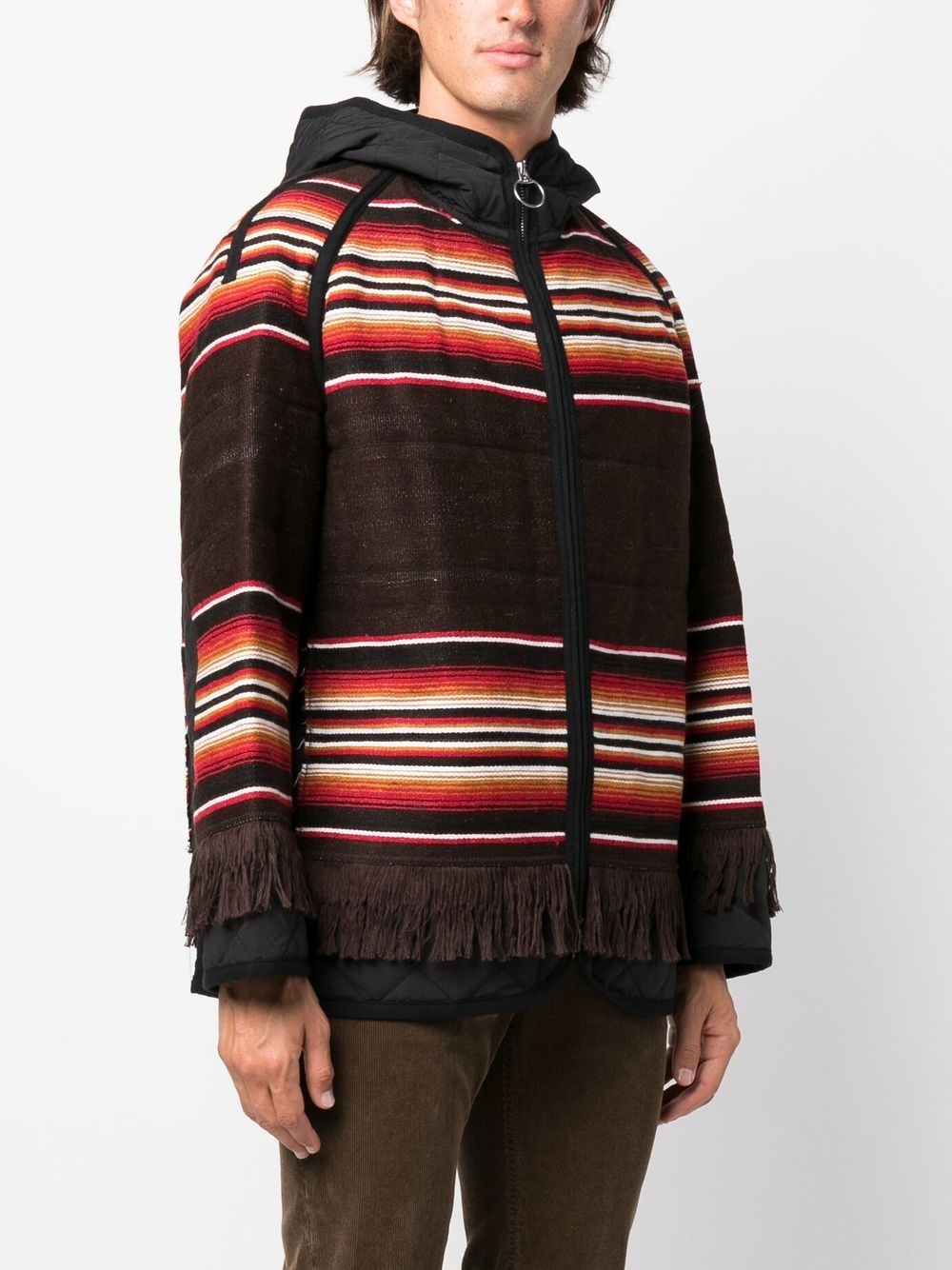 striped zip-up hoodie - 3