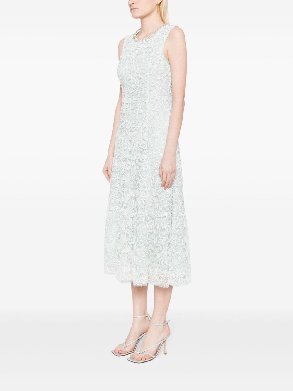 floral-lace midi dress - 3