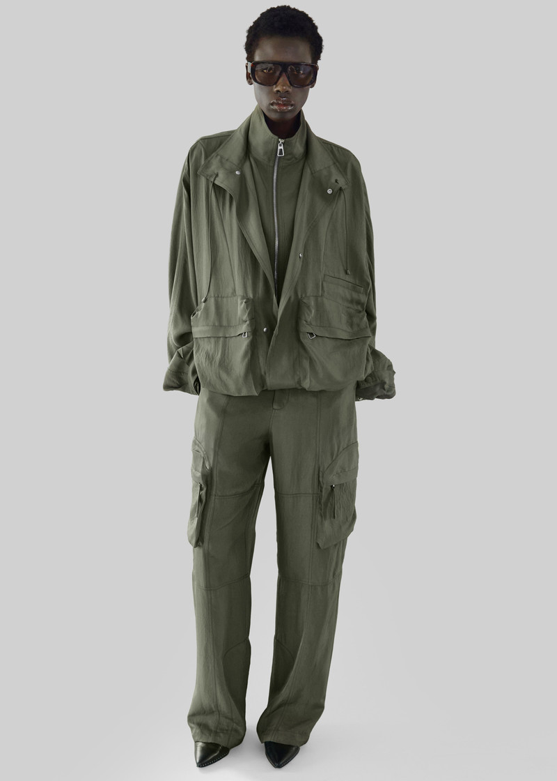 Kelly Fluid Cargo Pants - Moss Green 6