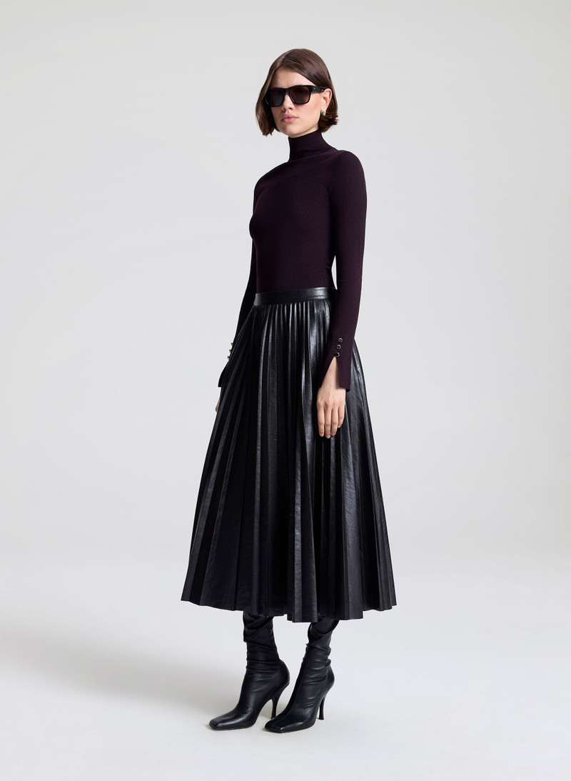 Etta Vegan Leather Midi Skirt 5