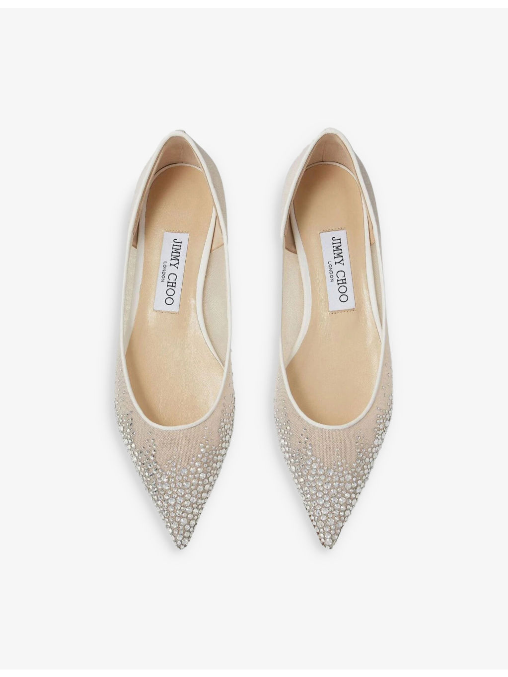 Love crystal-embellished mesh flats - 2
