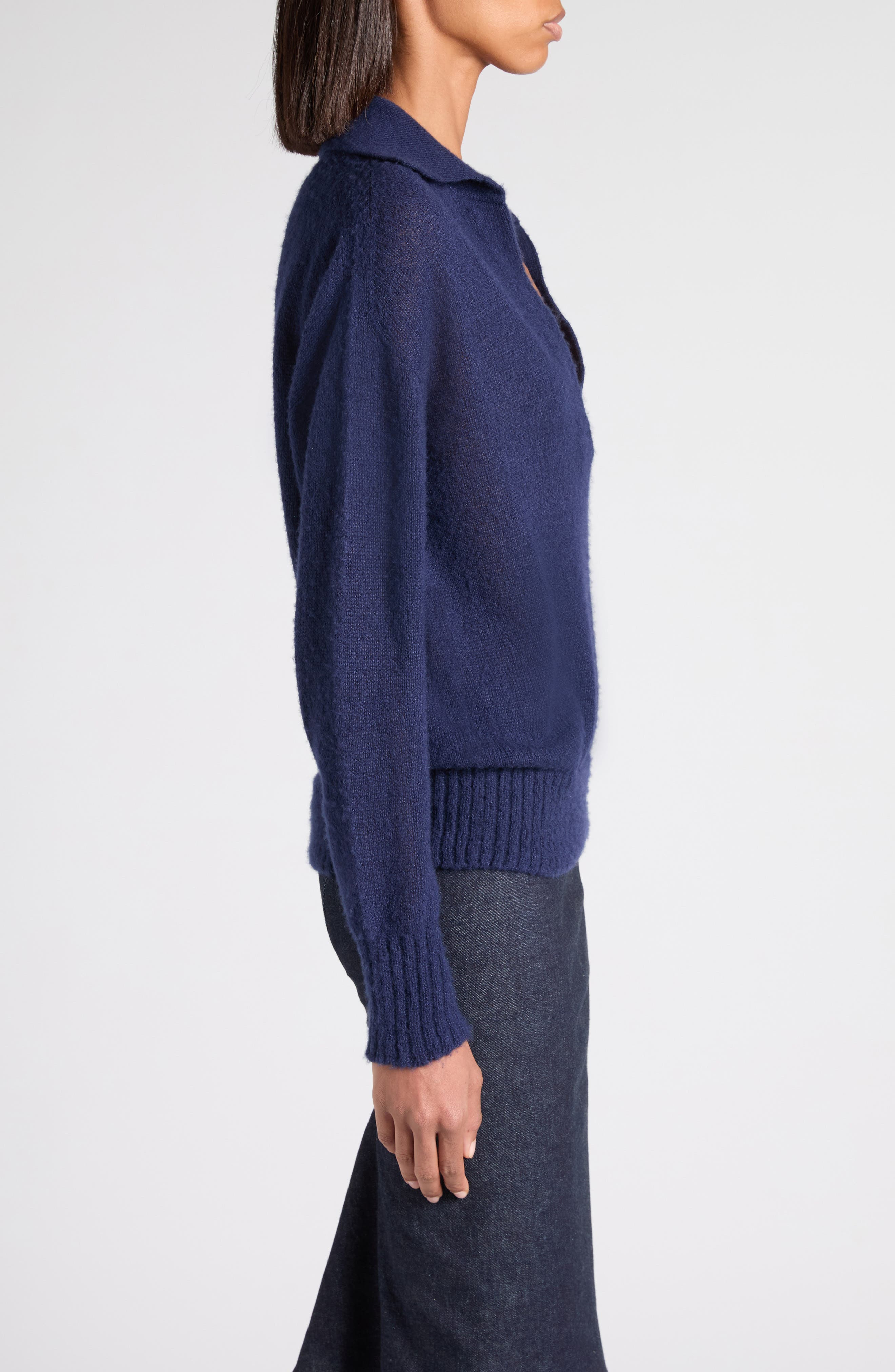 TOM FORD Johnny Collar Cashmere Sweater in Hb905 Bright Navy at Nordstrom - 4