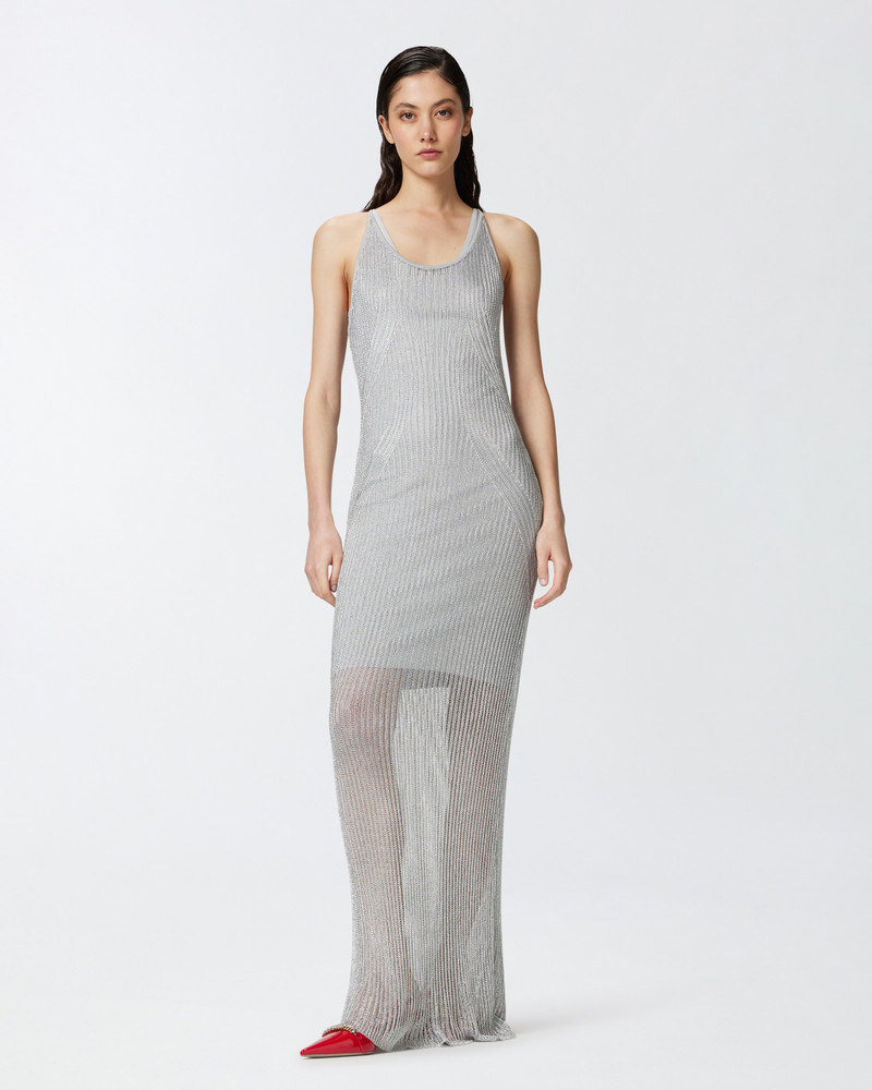 PINKO SLEEVELESS DRESS IN METALLIC RIBBED KNIT outlook