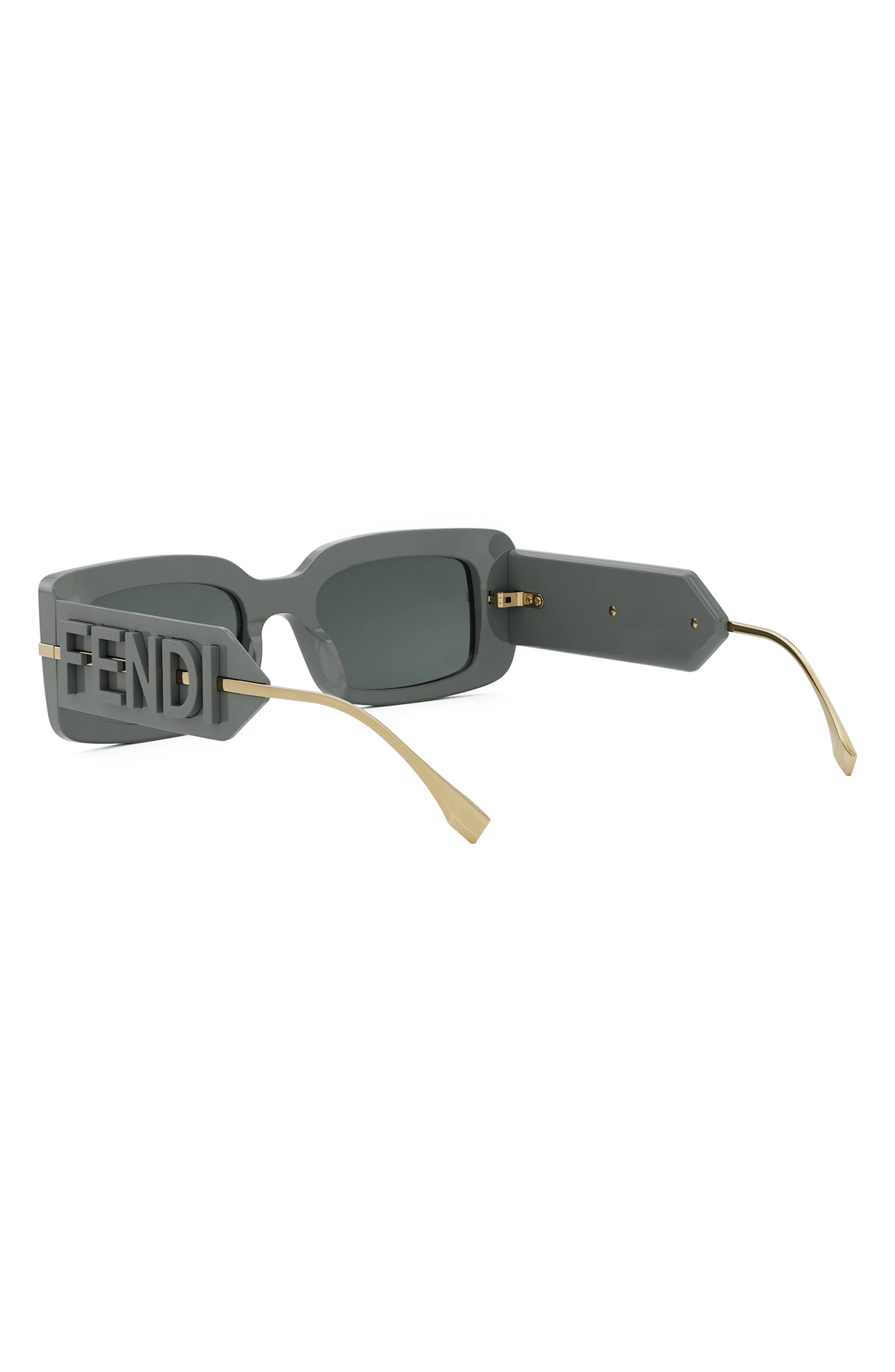 'Fendigraphy 51mm Rectangular Sunglasses in Grey/Smoke - 8