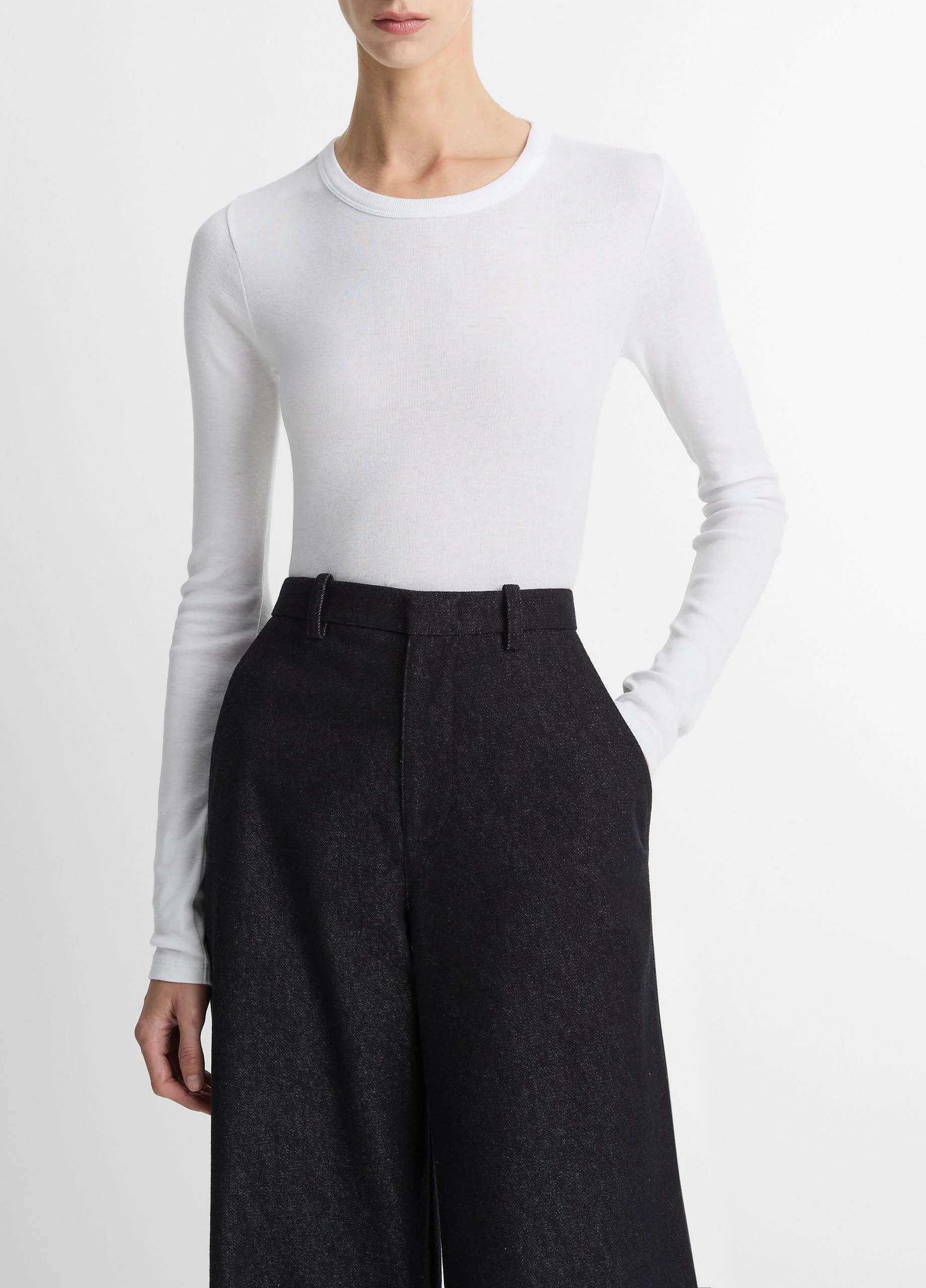 Essential Pima Cotton-Blend Long-Sleeve T-Shirt - 1