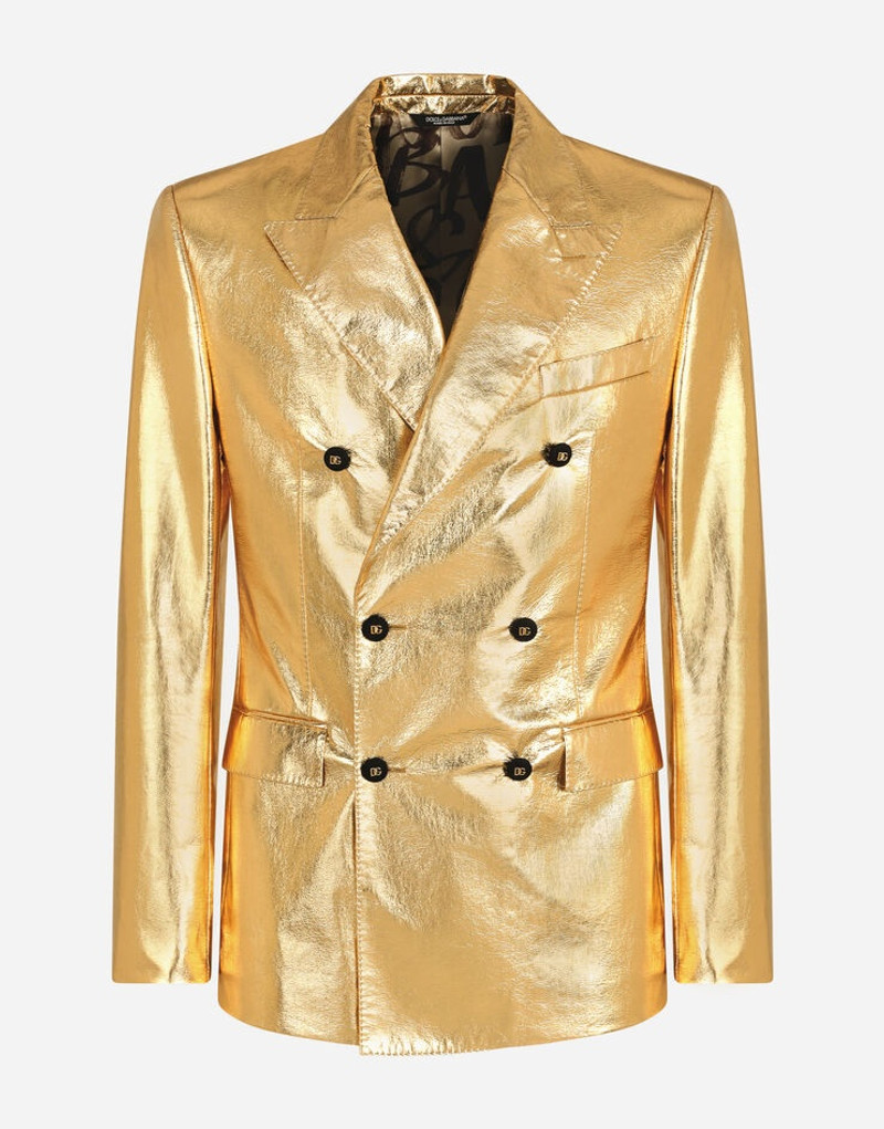 Double-breasted Sicilia suit in laminated fabric 3