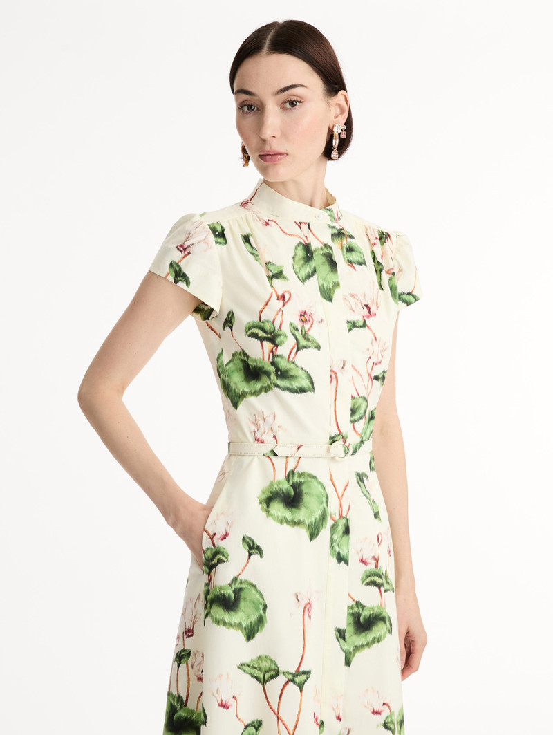CHINÉ CYCLAMEN COTTON POPLIN CAP SLEEVE DRESS 5