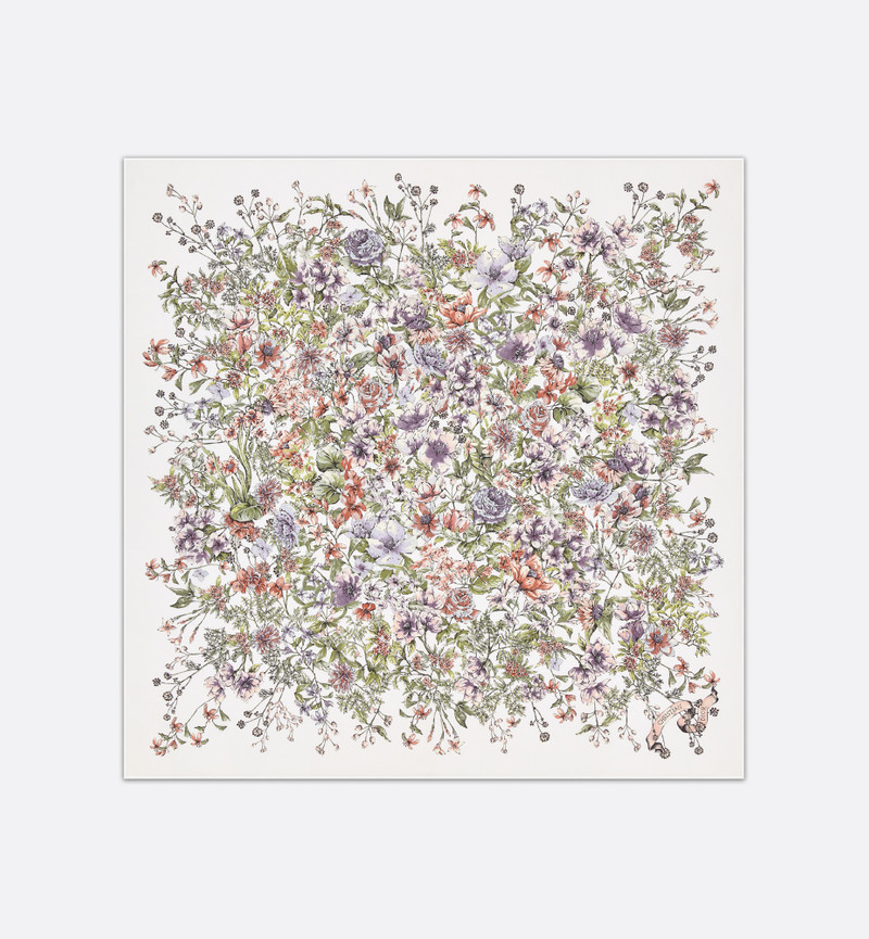 D-Floral 90 Square Scarf 1