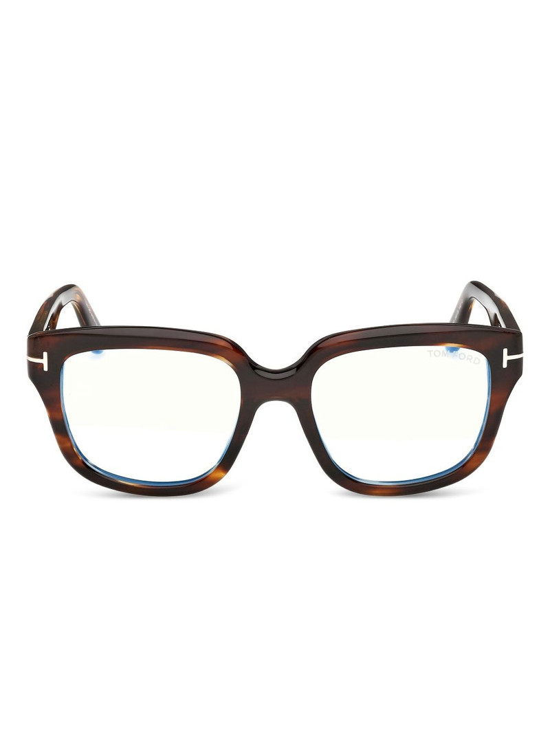 square-frame logo-detail glasses 1