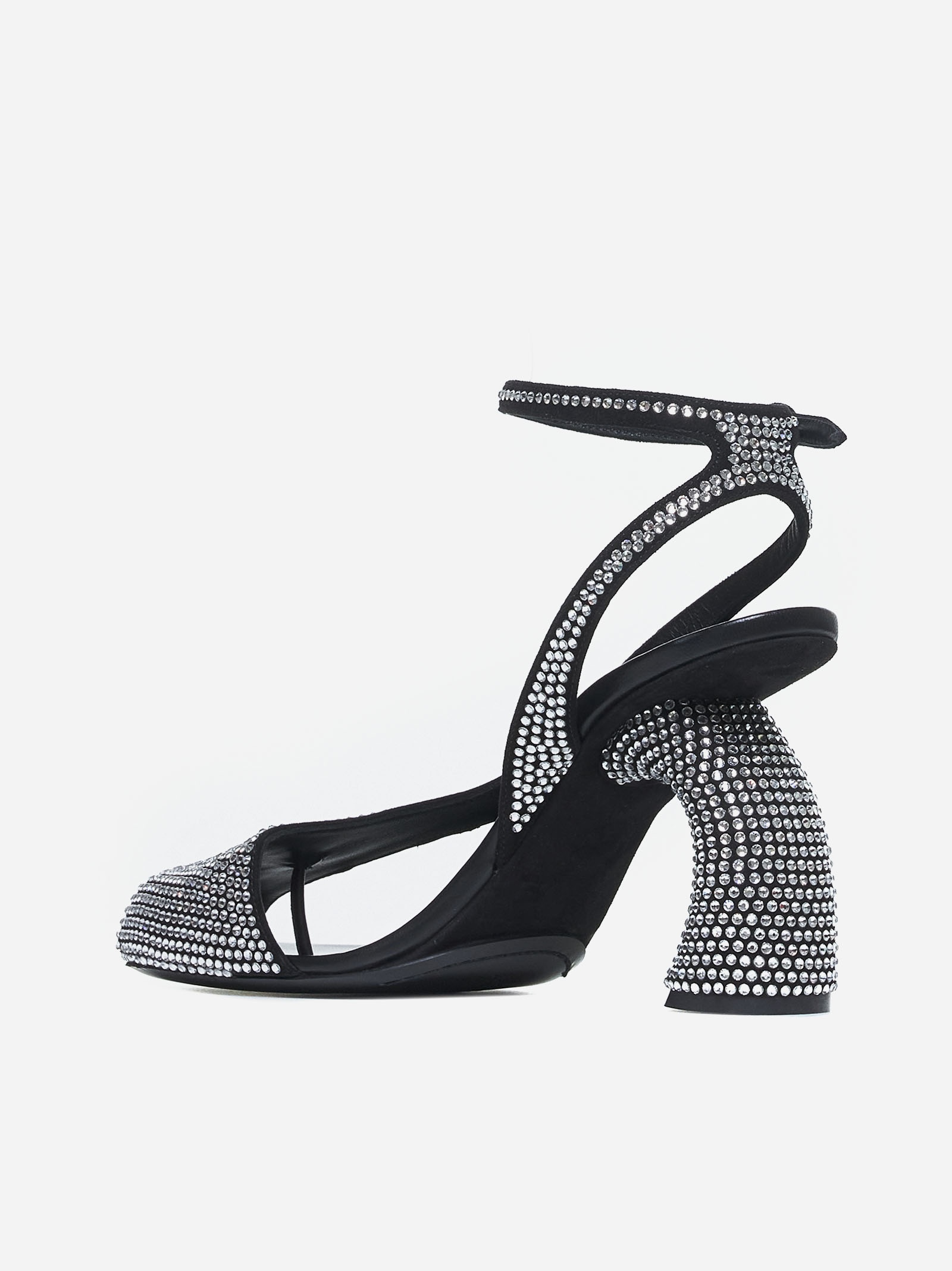 Rhinestone suede sandals - 3