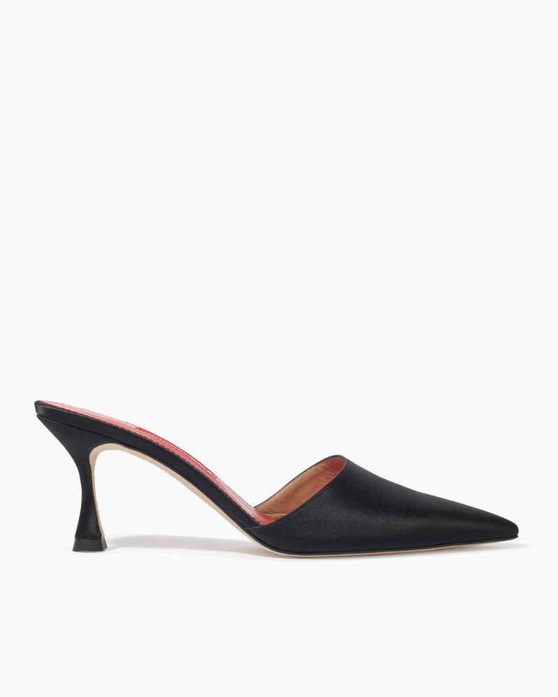 Satin Kitten Heel Mule 1
