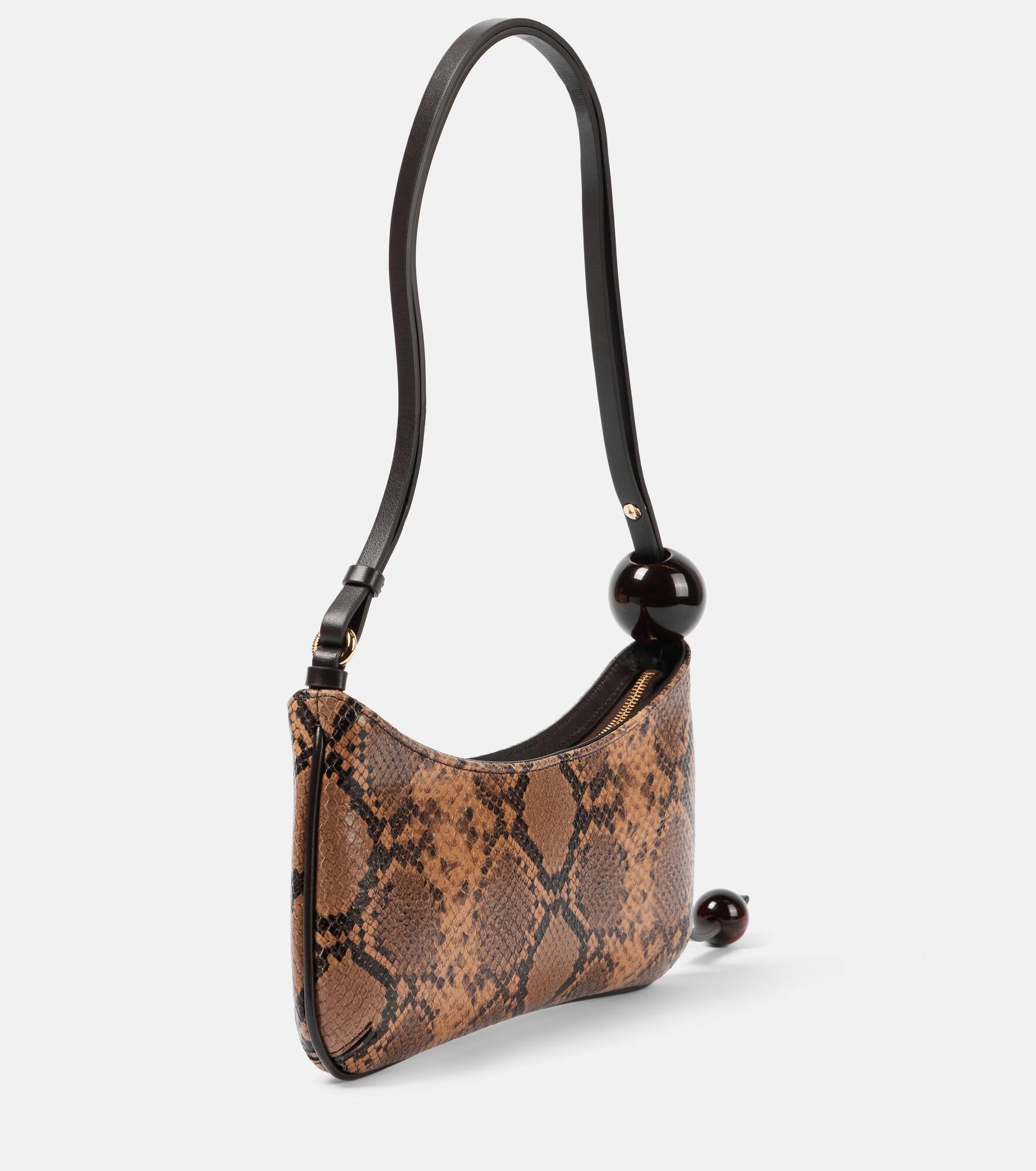 Le Bisou Perle snake-effect leather shoulder bag - 4