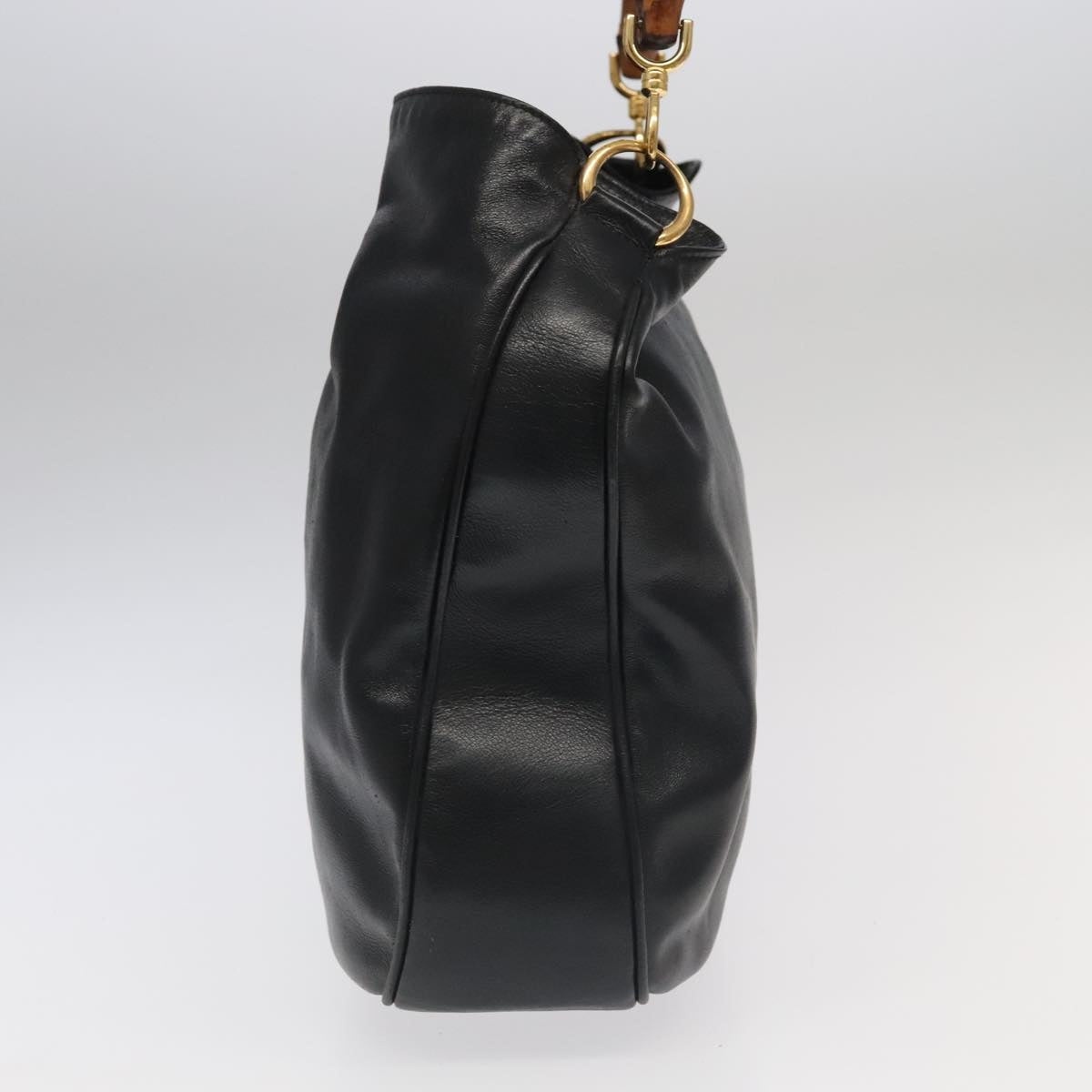 GUCCI Bamboo Hand Bag Leather Black Gold 001 1781 001 1781 - 4