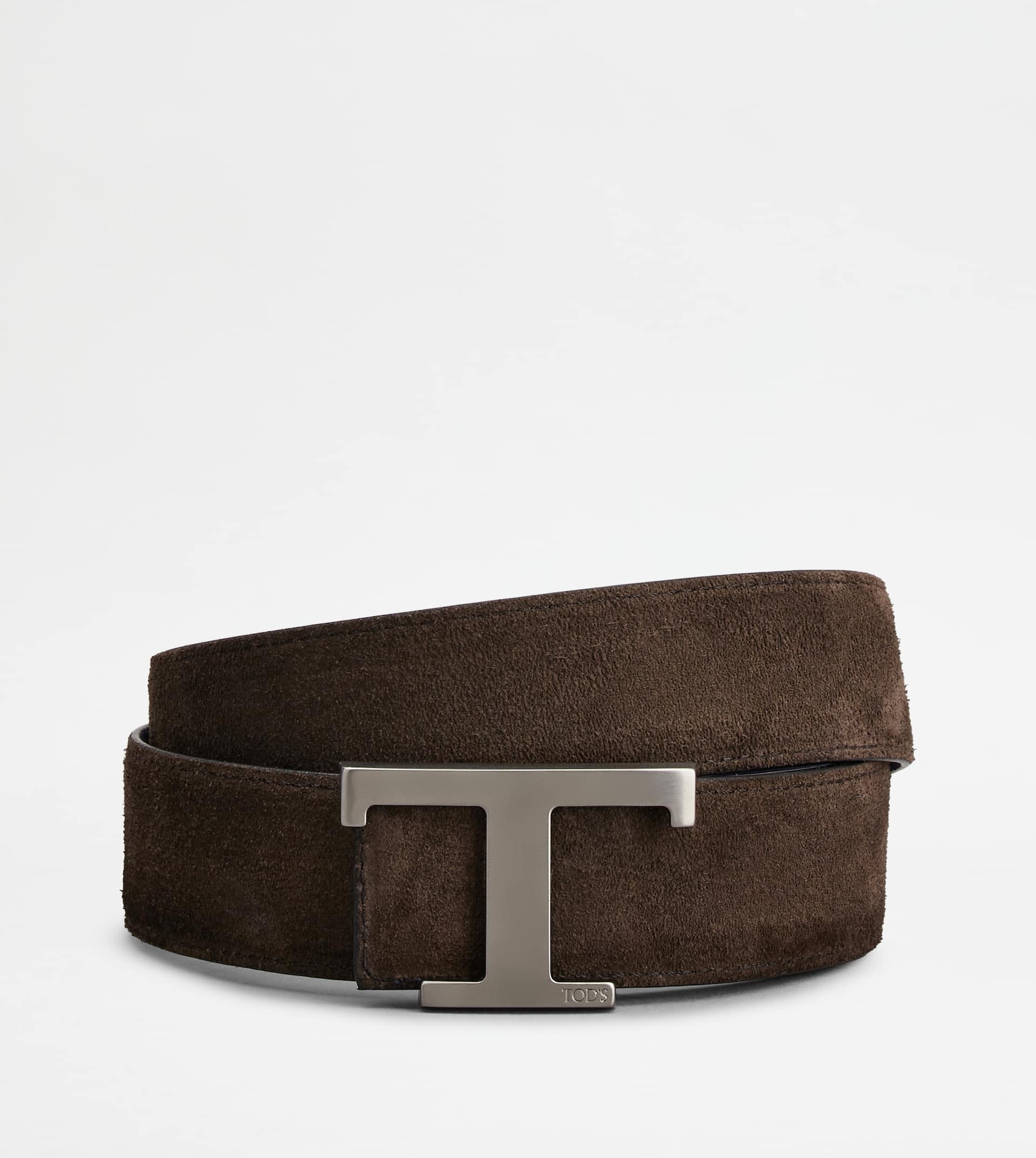 T TIMELESS REVERSIBLE BELT IN SUEDE - BLUE, BROWN - 2