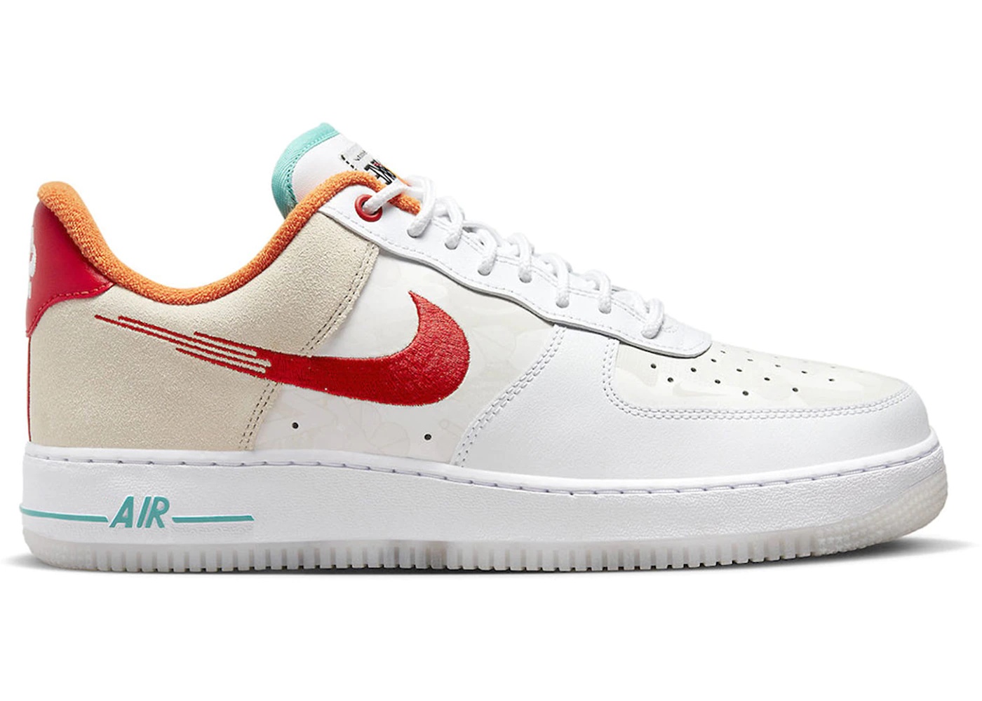 Nike Air Force 1 Low '07 PRM Just Do It White Red Teal - 1