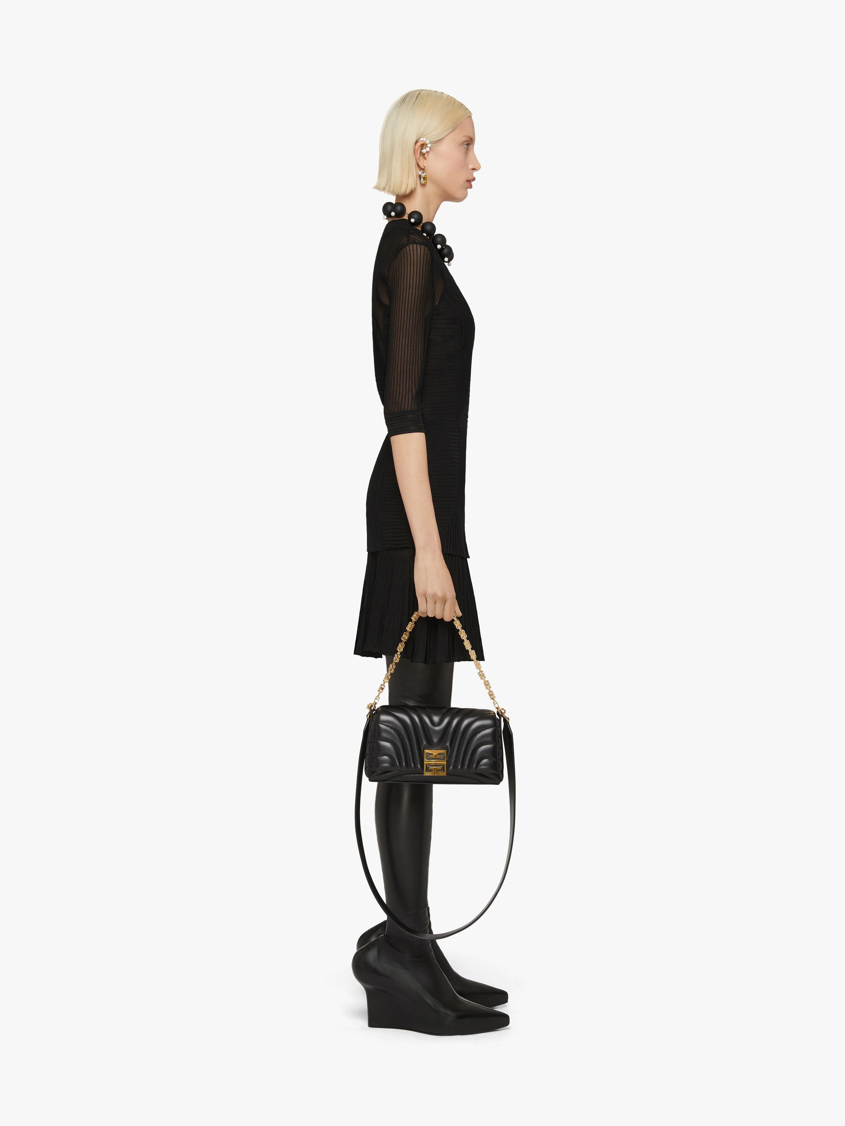 DRESS IN TRANSPARENT KNIT WITH OVERLAPPED EFFECT - 3
