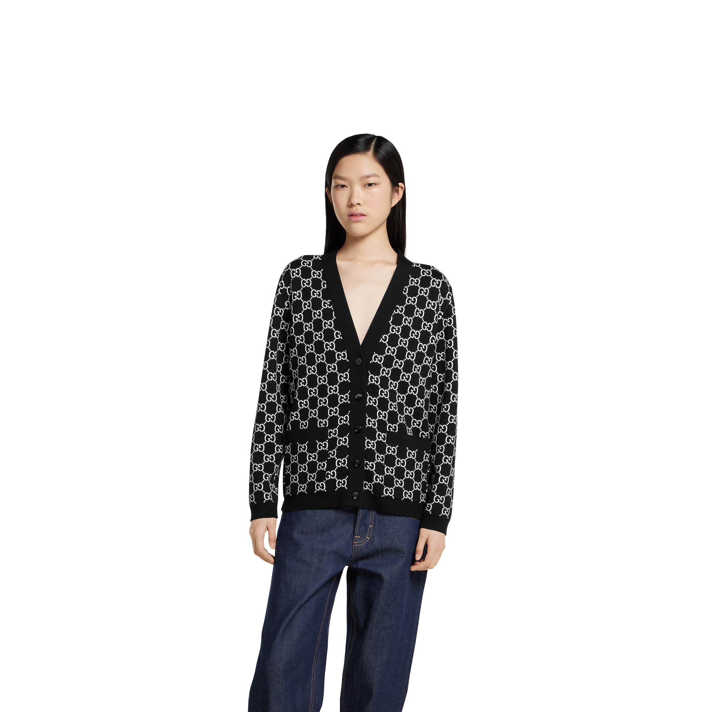 Reversible GG wool jacquard cardigan - 3