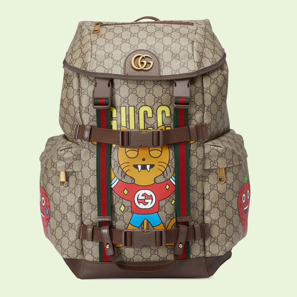Gucci cat print skateboard backpack - 1