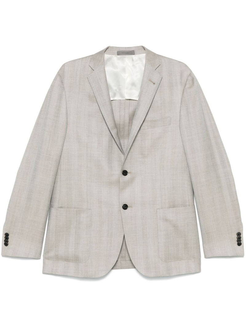 herringbone-pattern blazer 1