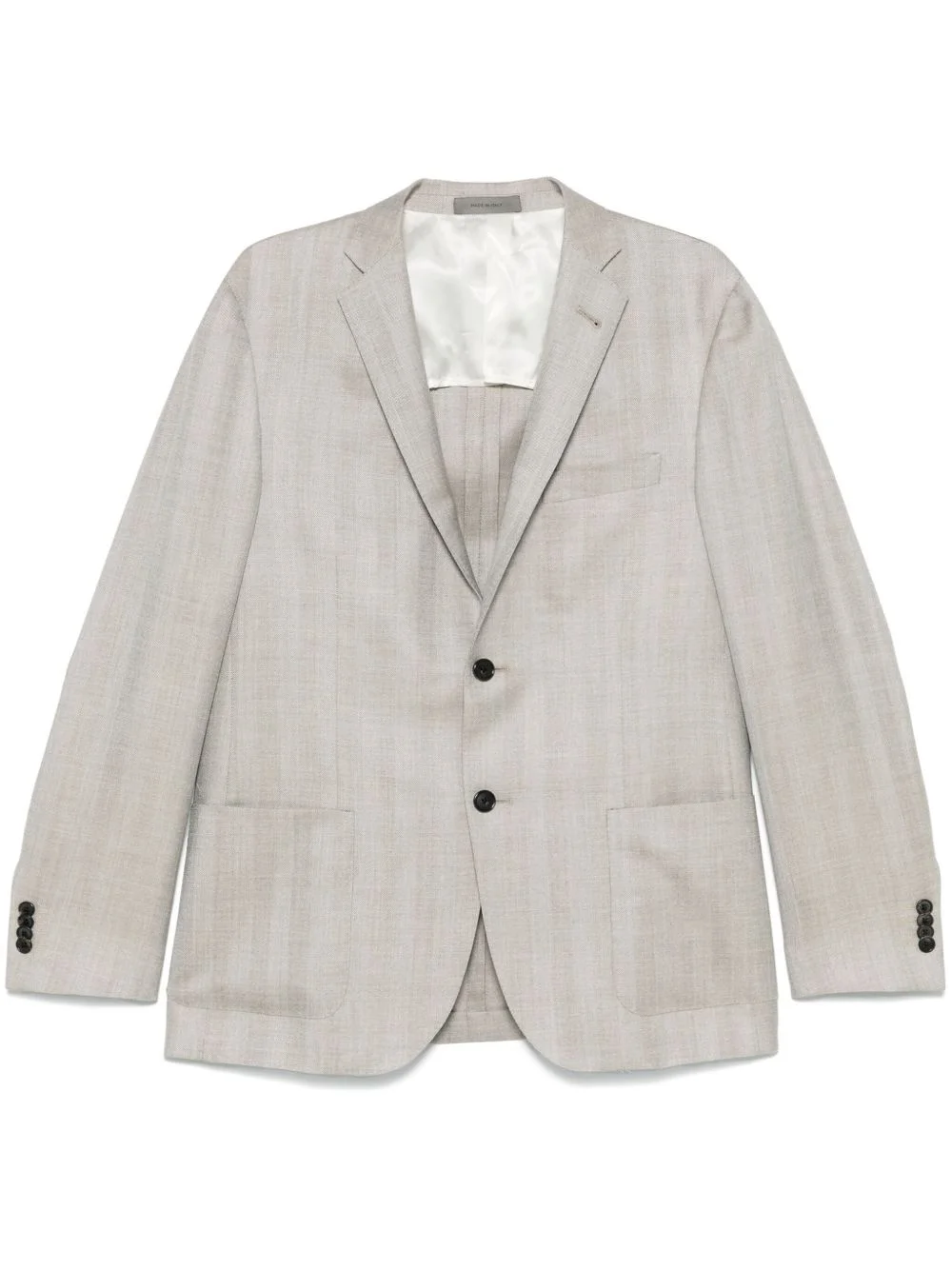 herringbone-pattern blazer - 1