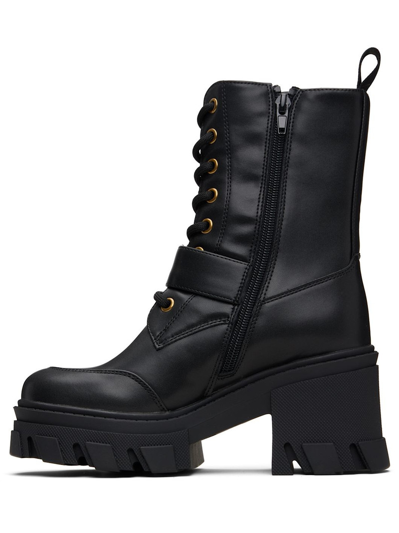 VERSACE JEANS COUTURE Black Baroque Buckle Drew Boots outlook