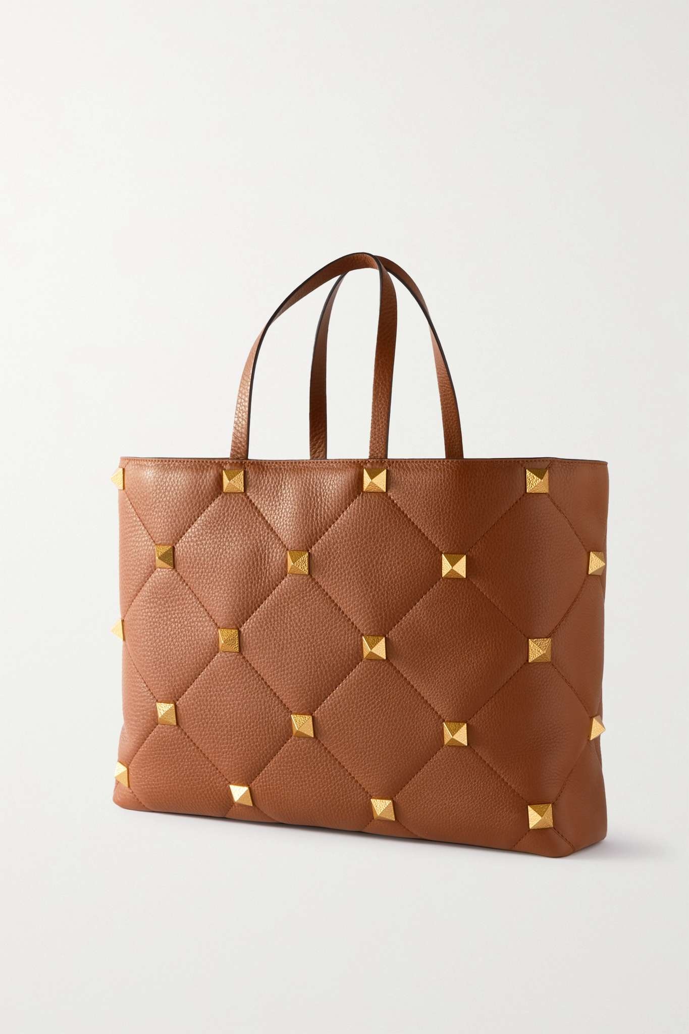 Valentino Garavani Roman Stud large quilted textured-leather tote - 3