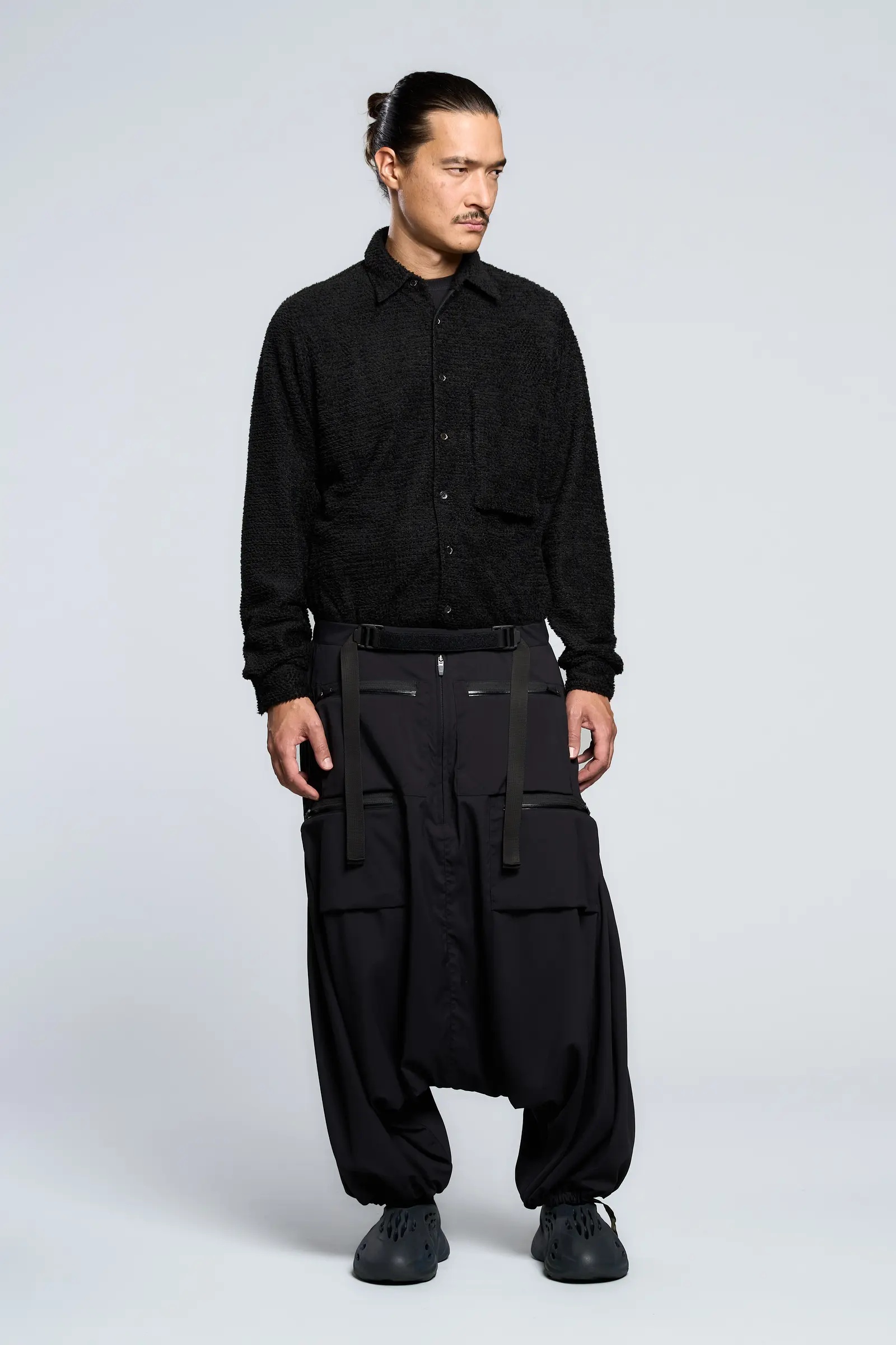 LA1-AD Lofted Knit Fiber Long Sleeve Shirt Black - 13