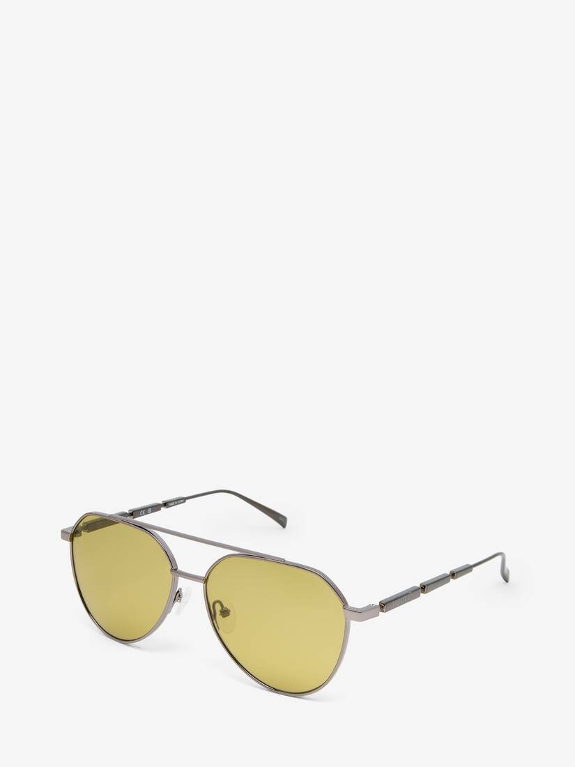 Metal Plaque Pilot Sunglasses - 2