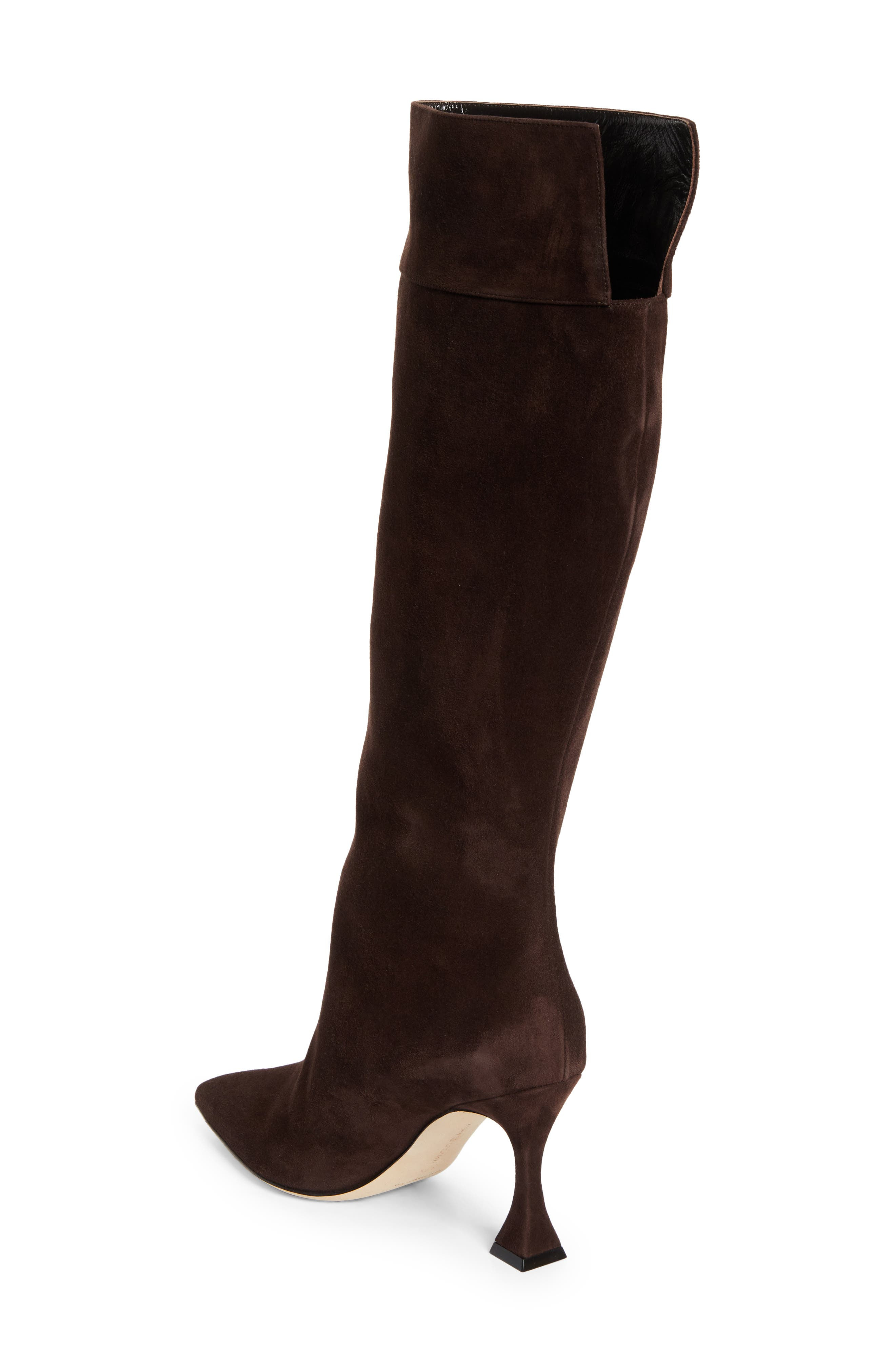 Manolo Blahnik Miralone Pointed Toe Tall Boot in Dark Brown at Nordstrom - 2