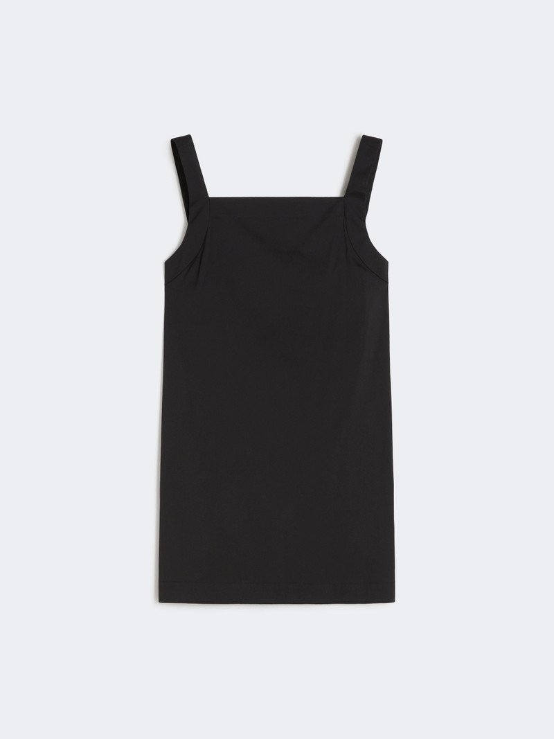 VORTICE Flowing stretch poplin top - BLACK 1