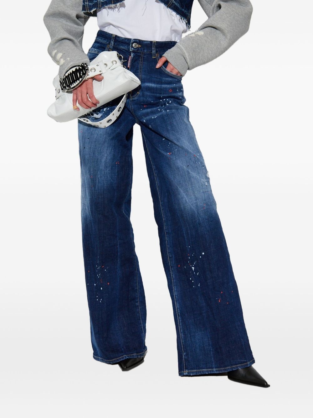 whiskering-effect jeans - 2