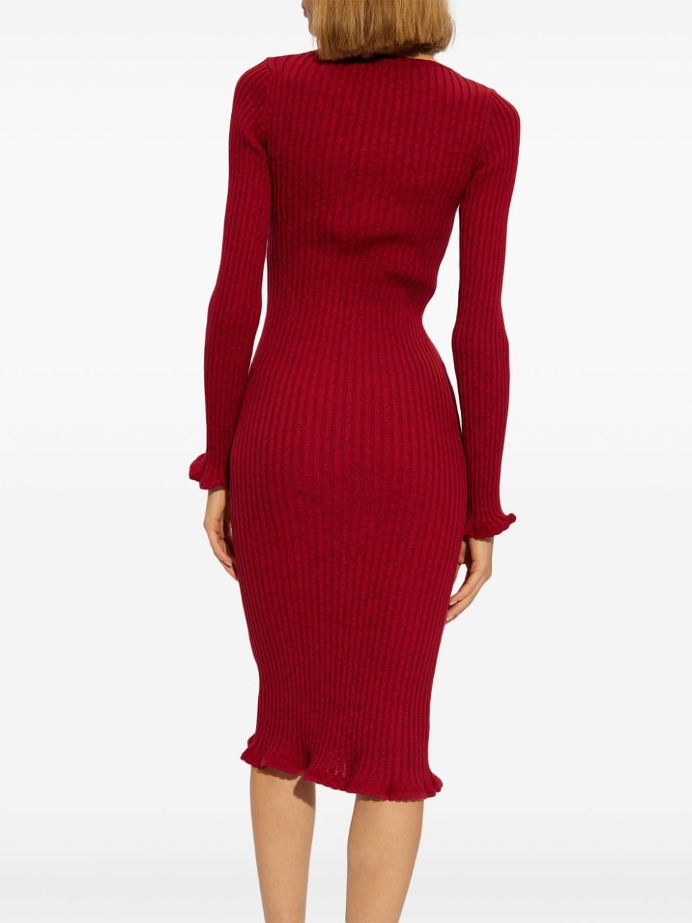 long-sleeve knitted dress - 4