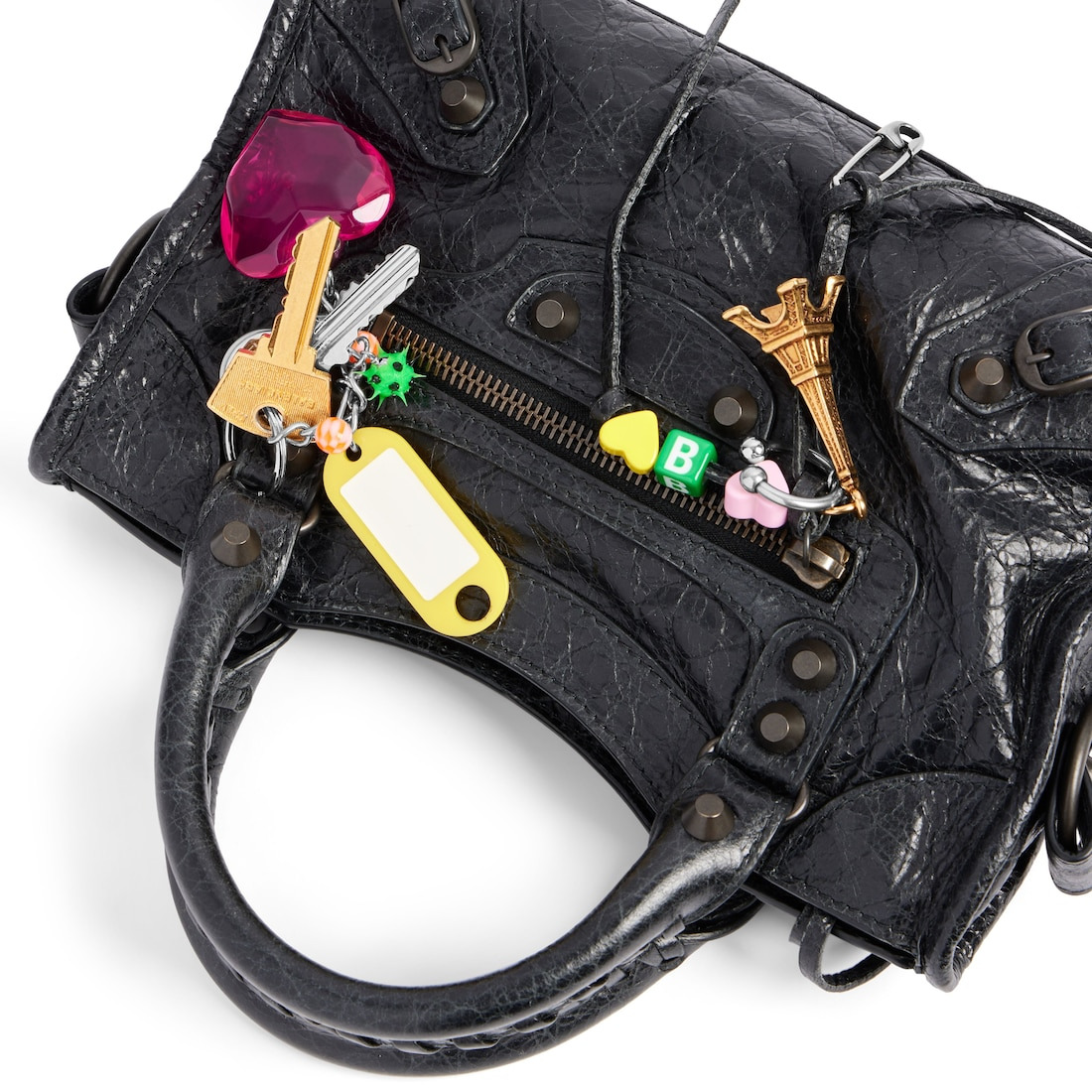 Women's Le City Mini Bag With Charms in Black - 6