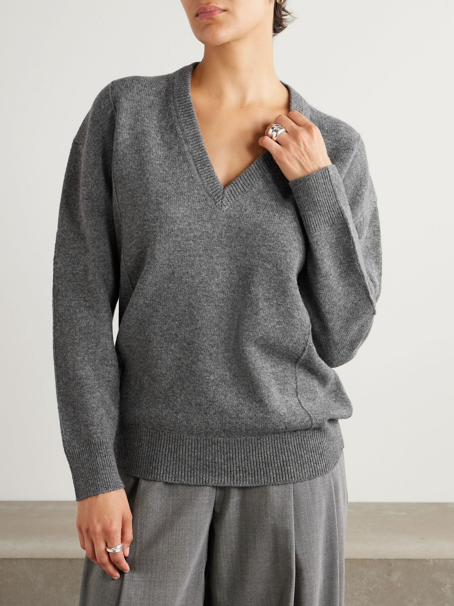 Wool and cashmere-blend sweater Gray - 3