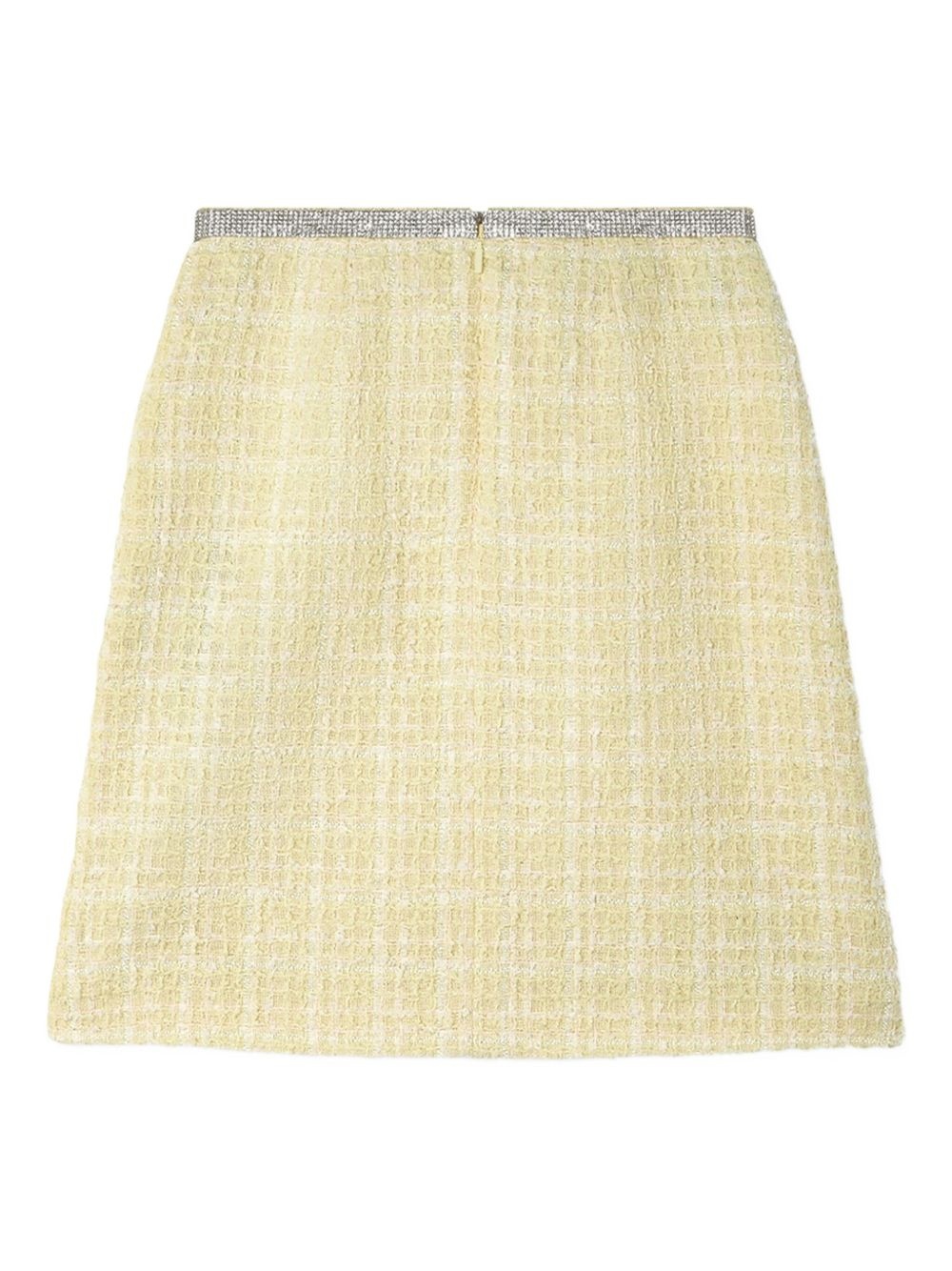 crystal-embellished tweed A-line mini skirt - 2